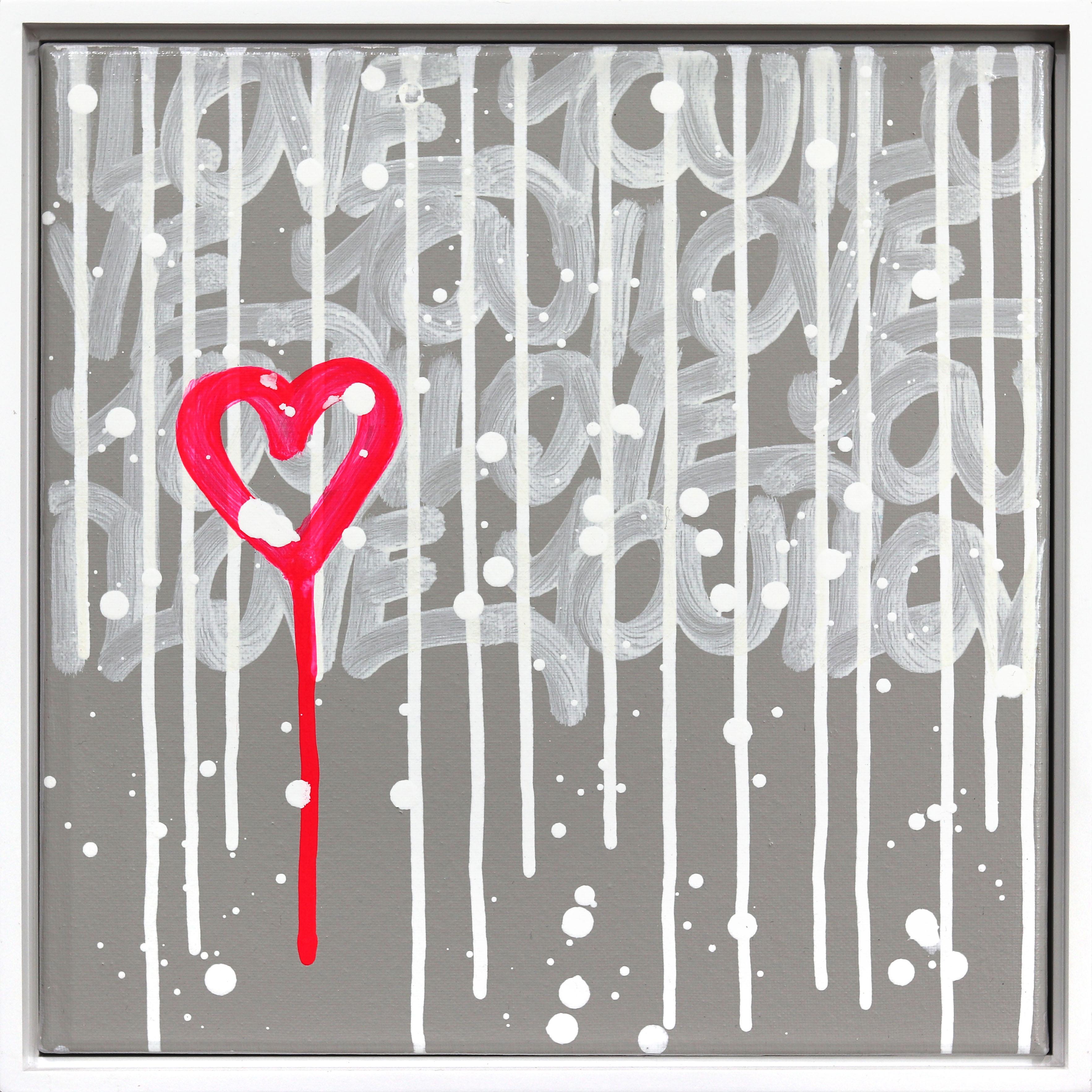 Amber Goldhammer Abstract Painting - Pink Is My Favorite Color - Abstract Joyful Colorful Heart Graffiti Pop Artwork