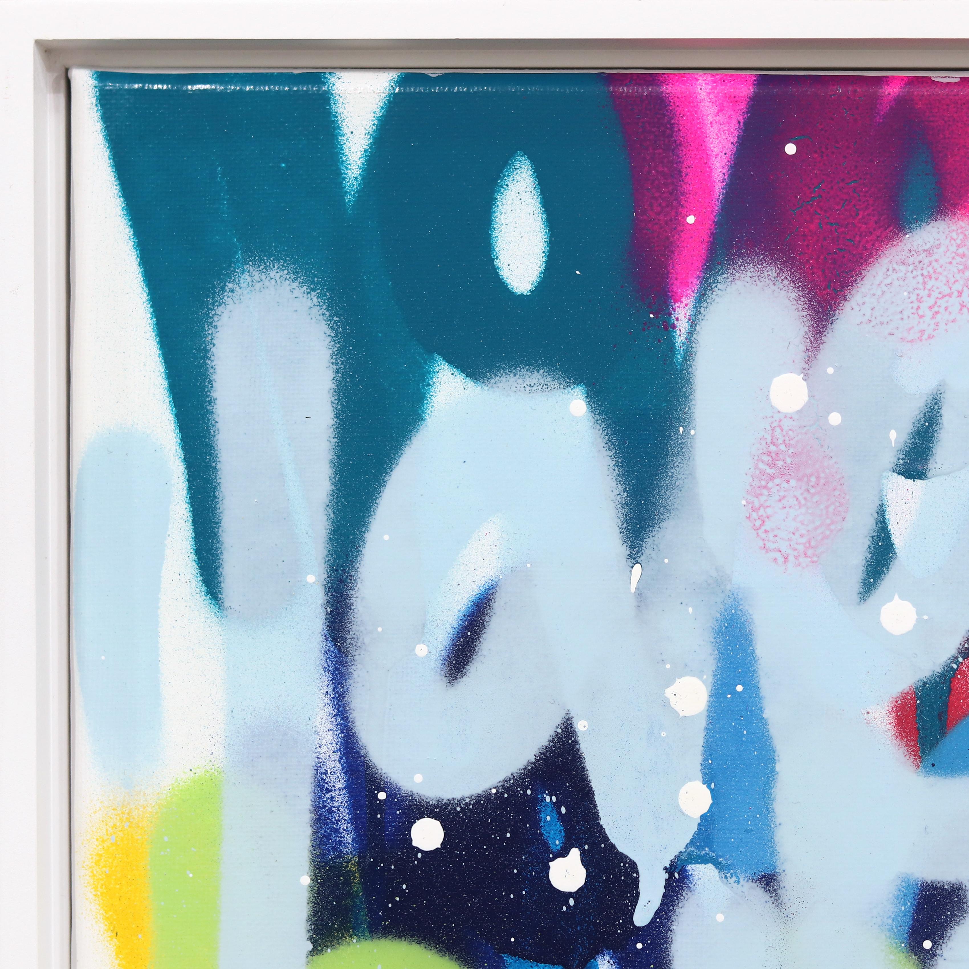 Poppin' Graff - Abstract Colorful Textural 'Love You' Graffiti Mixed Media Art For Sale 2