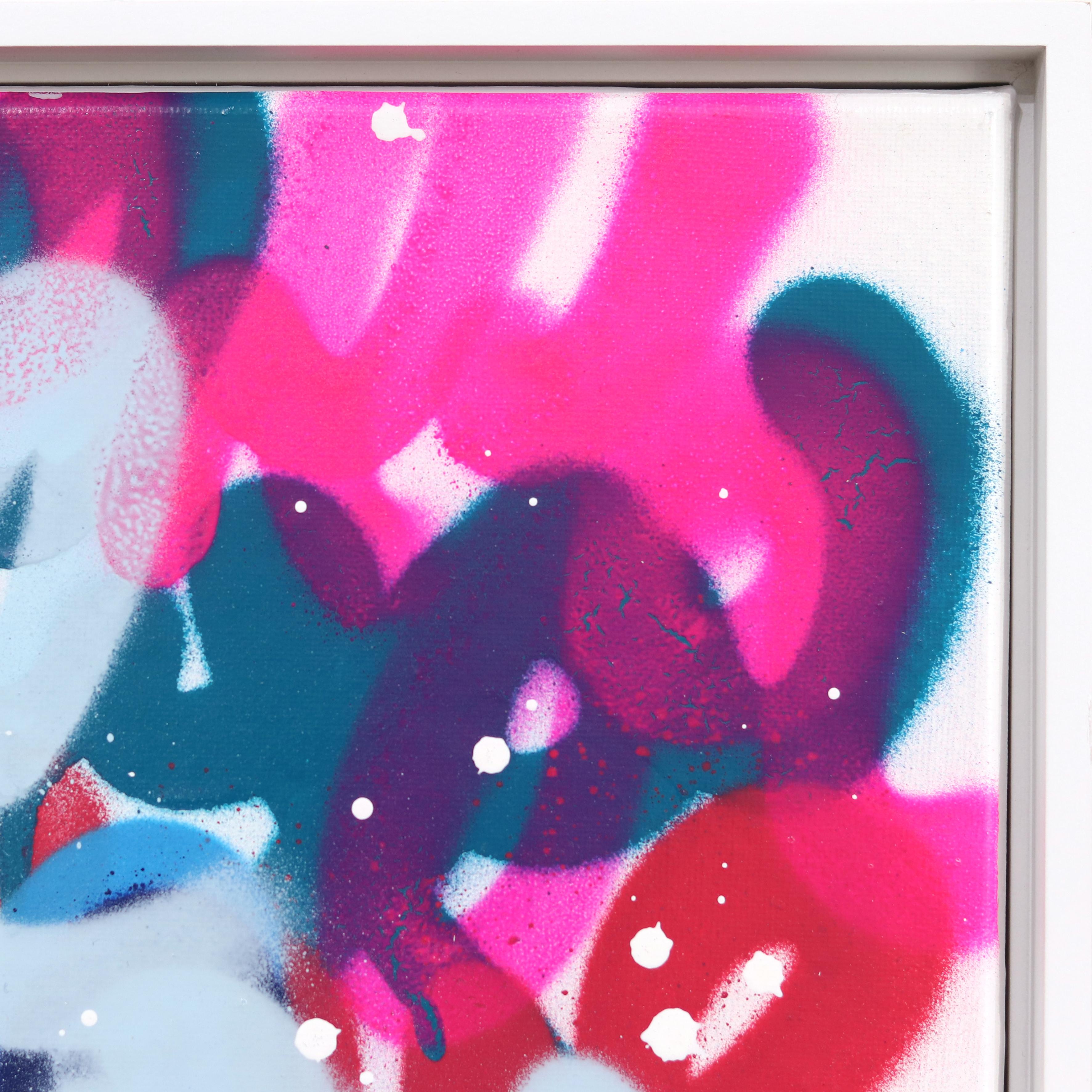 Poppin' Graff - Abstract Colorful Textural 'Love You' Graffiti Mixed Media Art For Sale 4