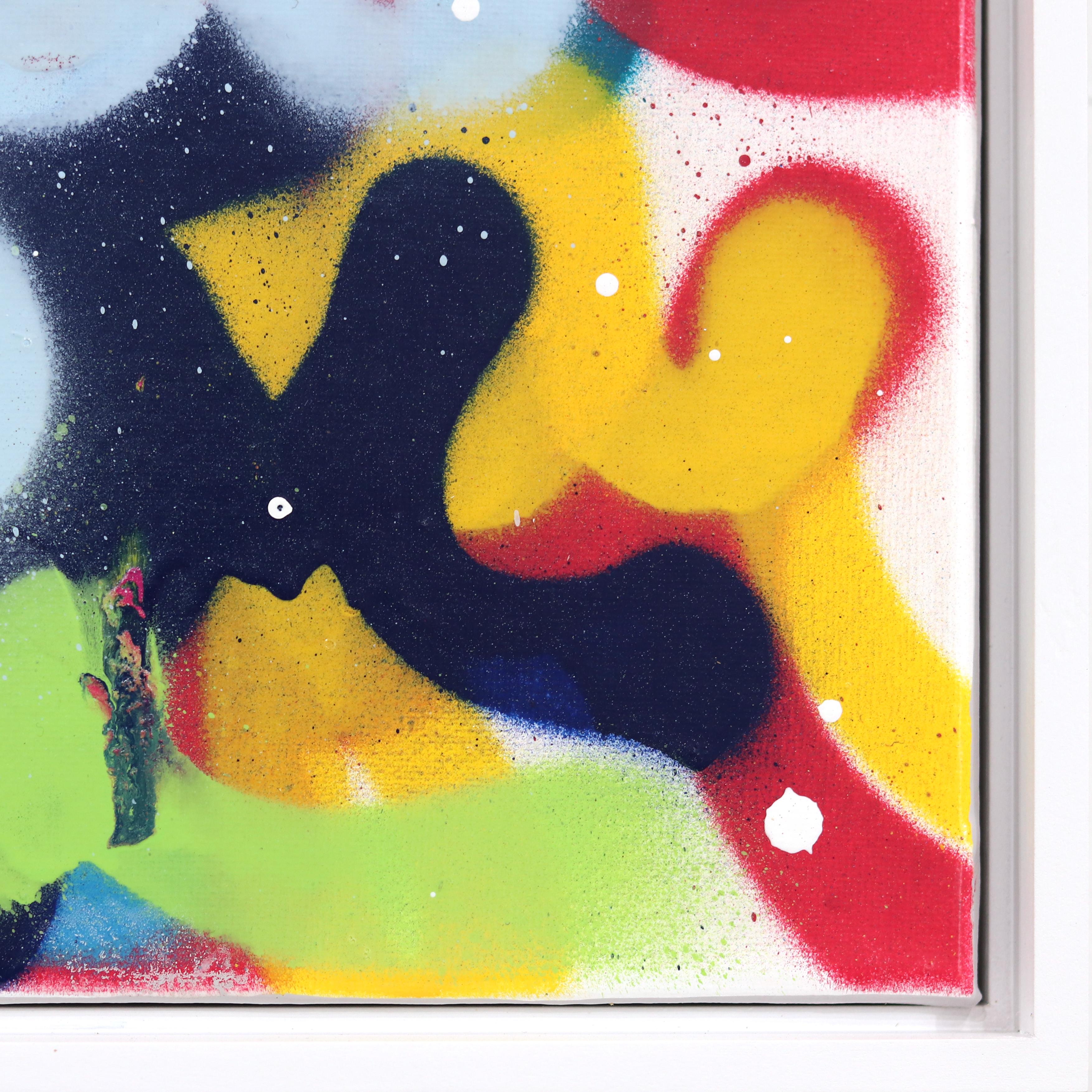 Poppin' Graff - Abstract Colorful Textural 'Love You' Graffiti Mixed Media Art For Sale 7