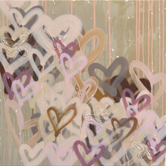 Showering You with Affection - Abstract Muted Tone Graffiti Mixed Media Painting