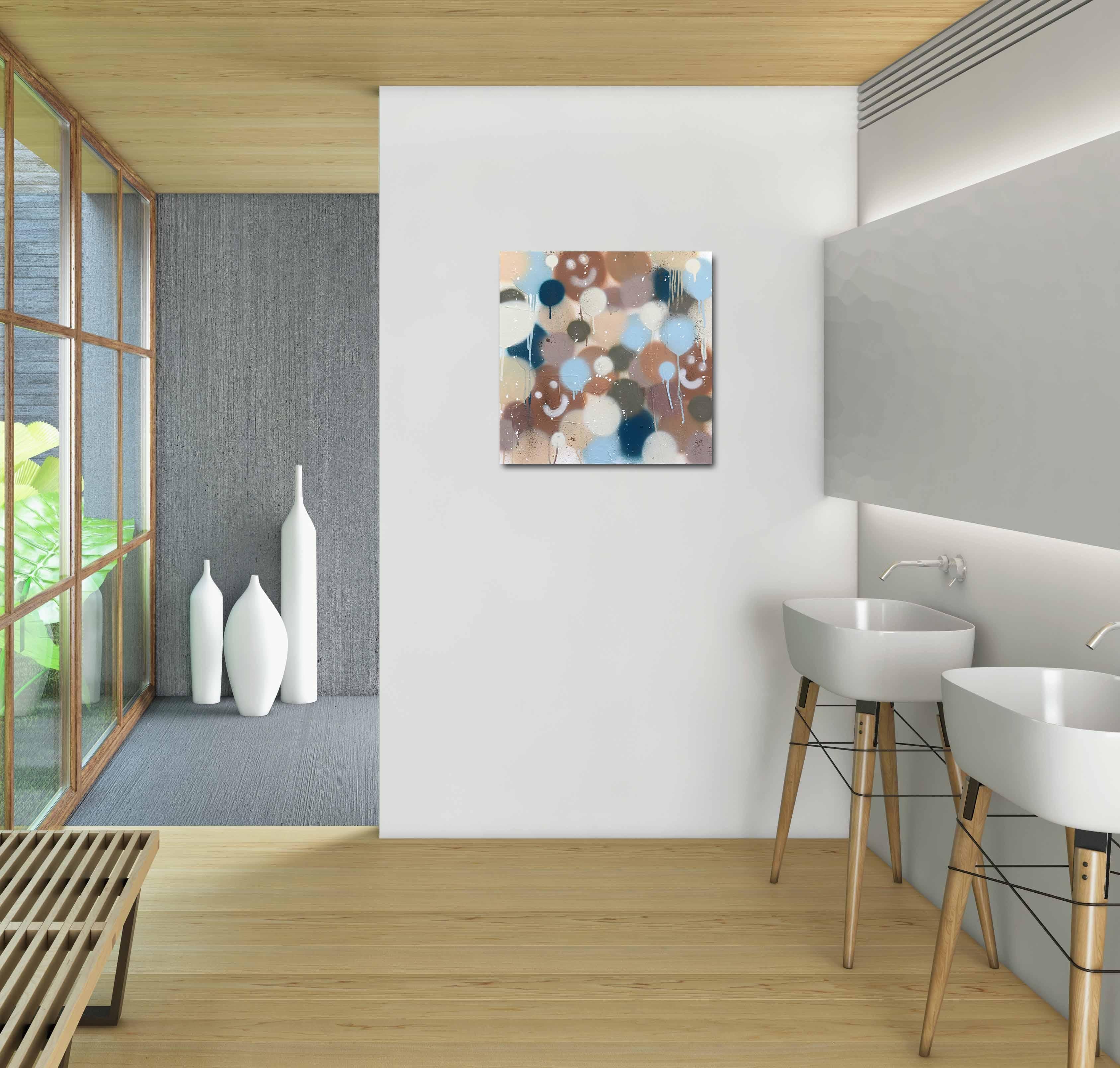 Smiles Alot - Quadro su tela con cornice originale di ispirazione pop art in vendita 1