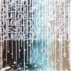 Spring Brings Life - Original Grey Blue Beige Abstract Graffiti Artwork