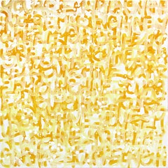 Sunshine Everyday - Original Uplifting Yellow Abstract Text Graffiti Pop Artwork