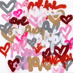Sweet and Yummy - Original Pink Red Abstract Heart Graffiti Artwork