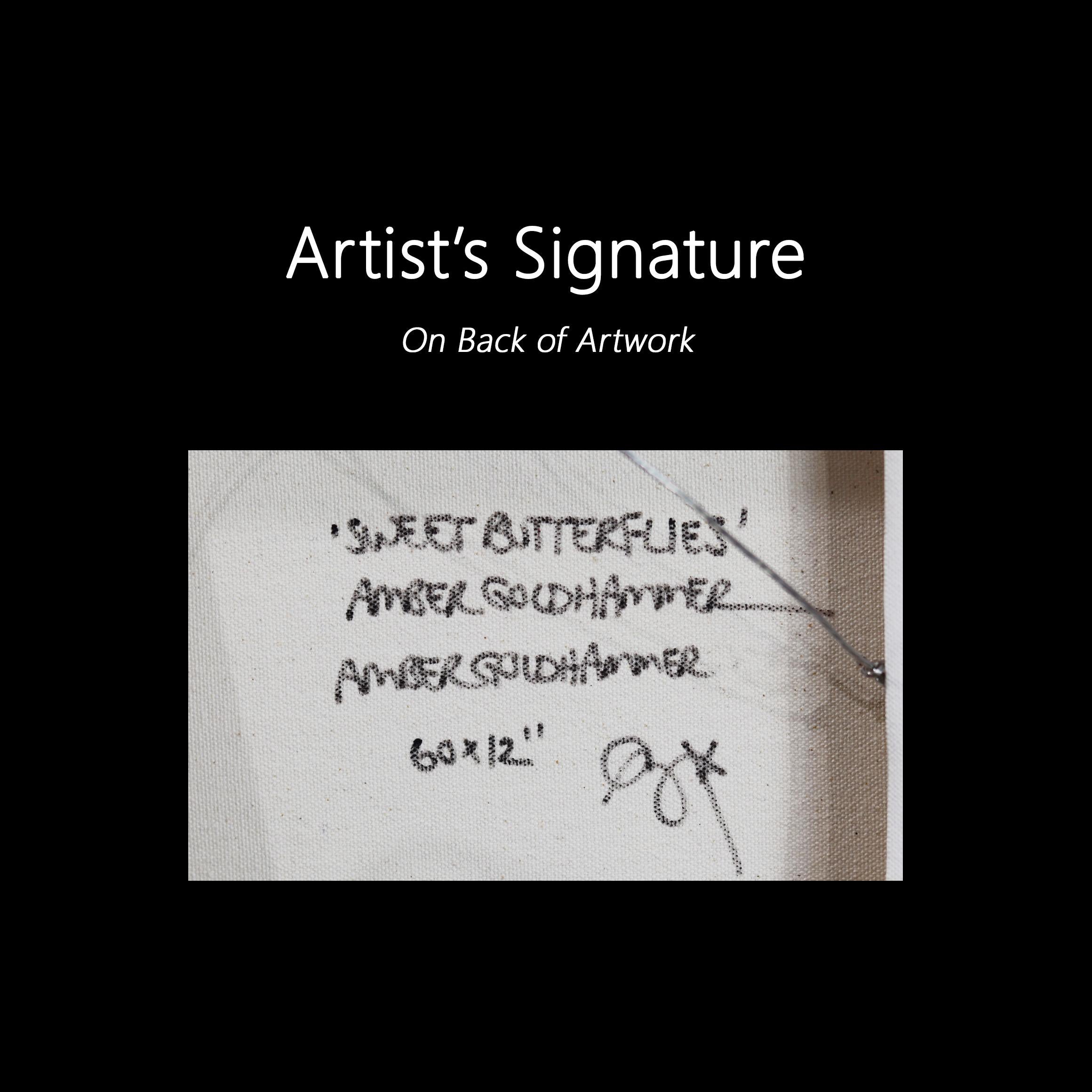 Sweet Butterflies - Abstract Tall Textural Mixed Media Painting on Canvas im Angebot 6