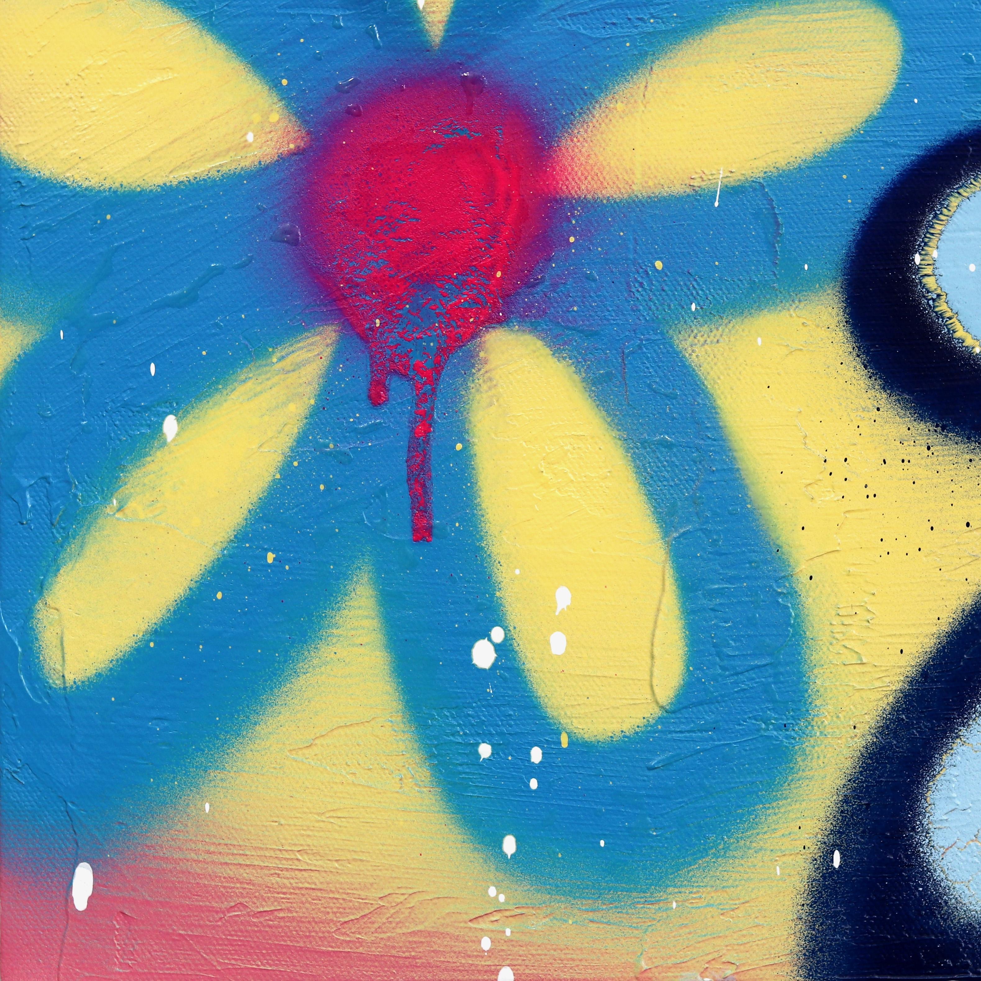 The Happy Garden – Originales farbenfrohes Urban Love Pop Street Art Graffiti-Gemälde im Angebot 4