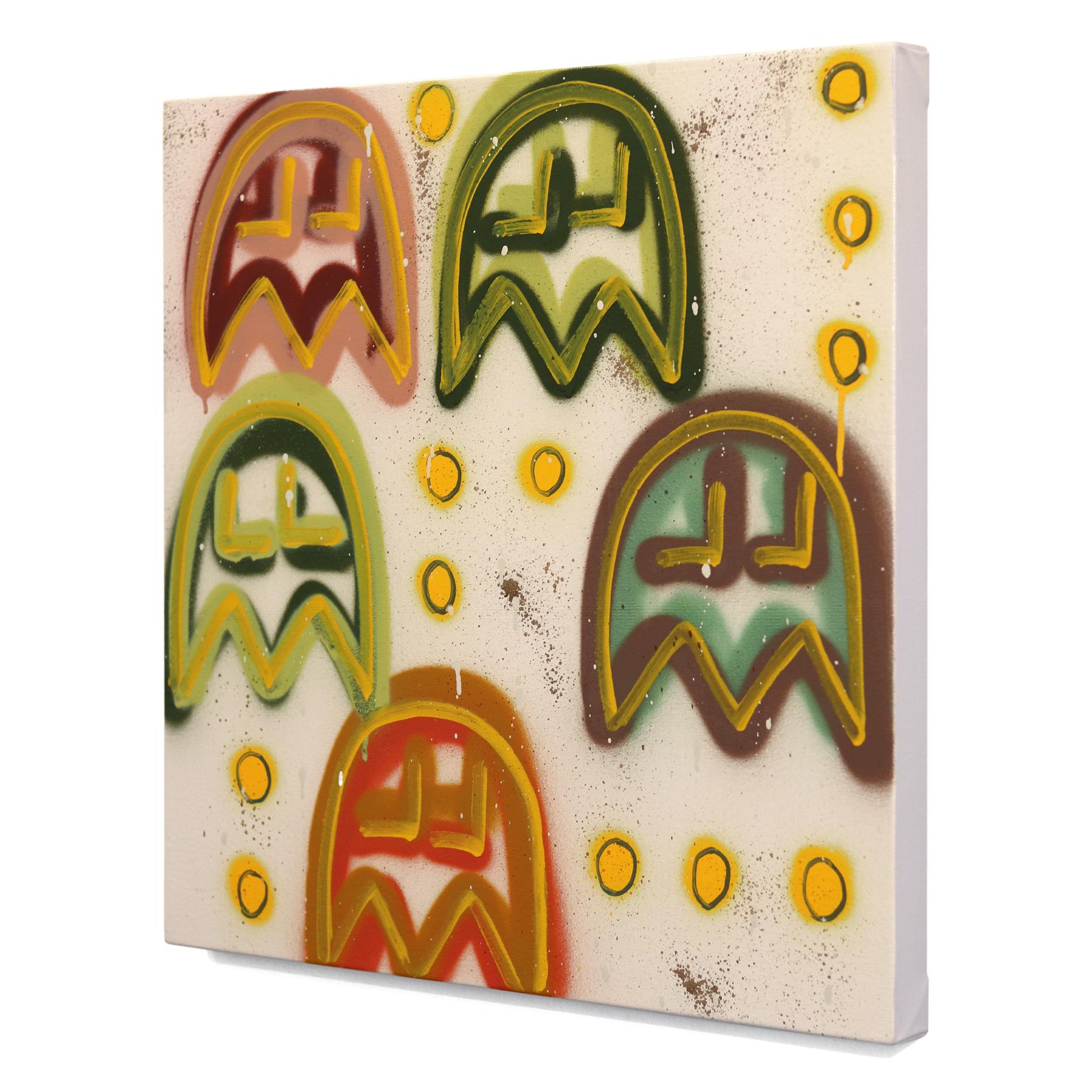 The Mamas and the Papas - Colorful Retro Inspired Graffiti Mixed Media Painting For Sale 1
