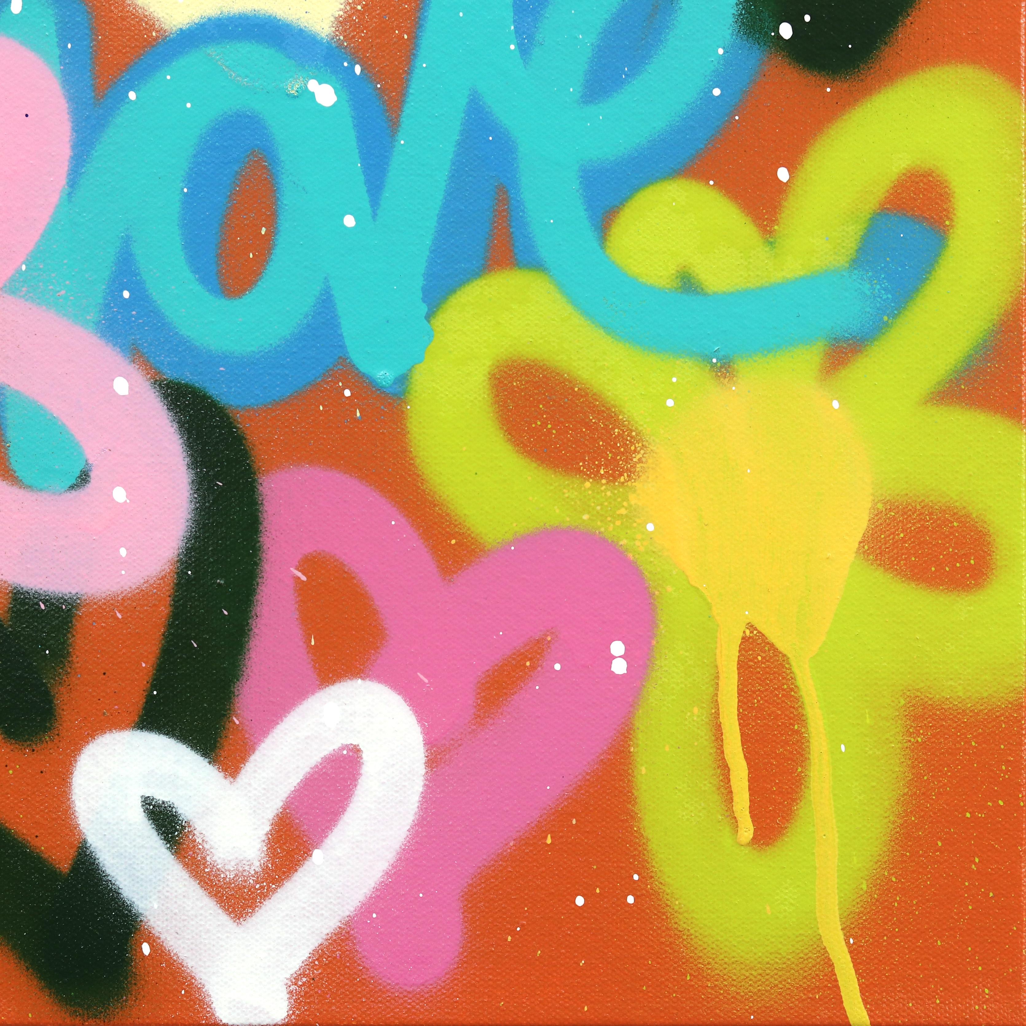 The Sun Shines On Me - Original Colorful Abstract Heart Graffiti Artwork For Sale 2