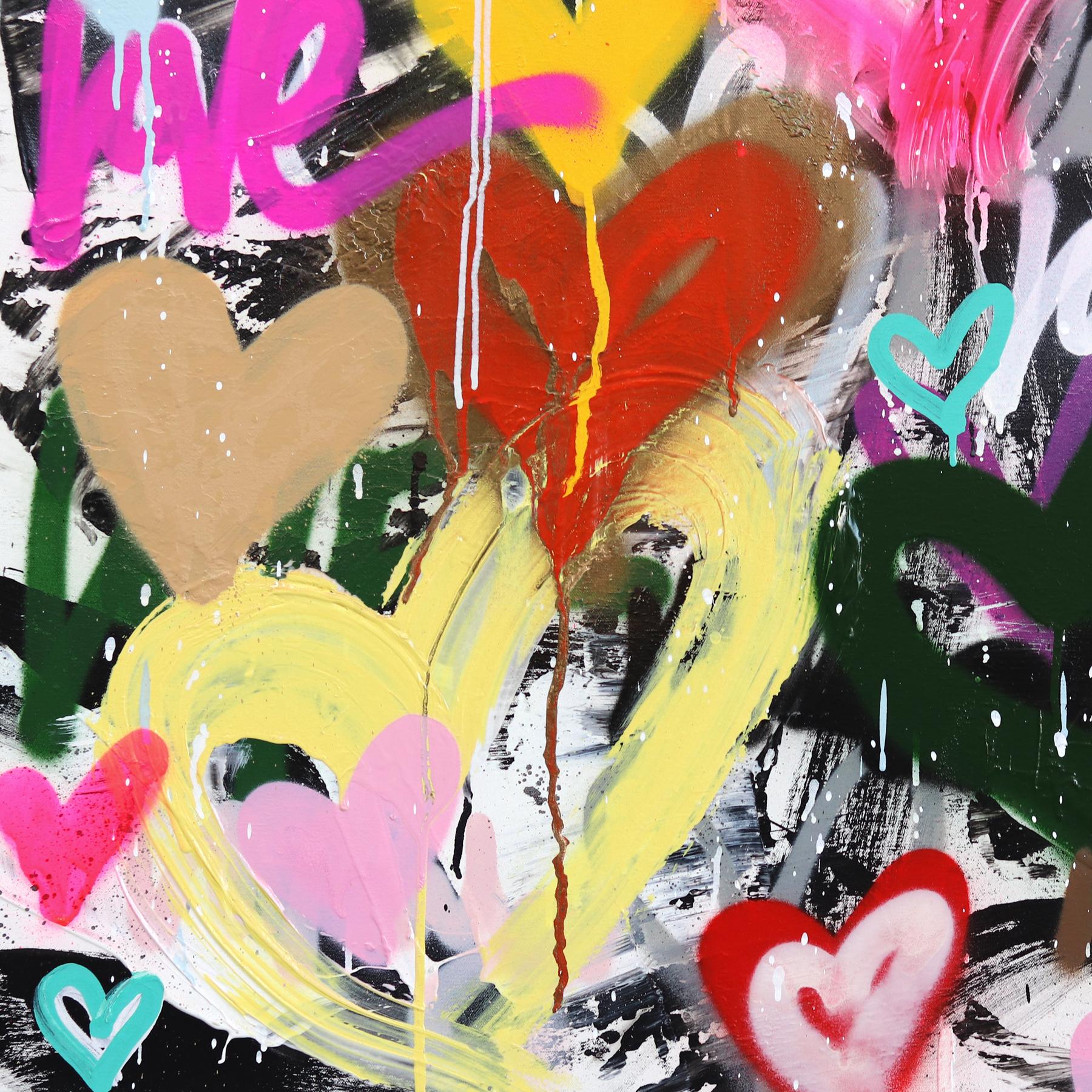 This is Where it Begins - Graffiti urbani pop colorati a tema amoroso in vendita 2