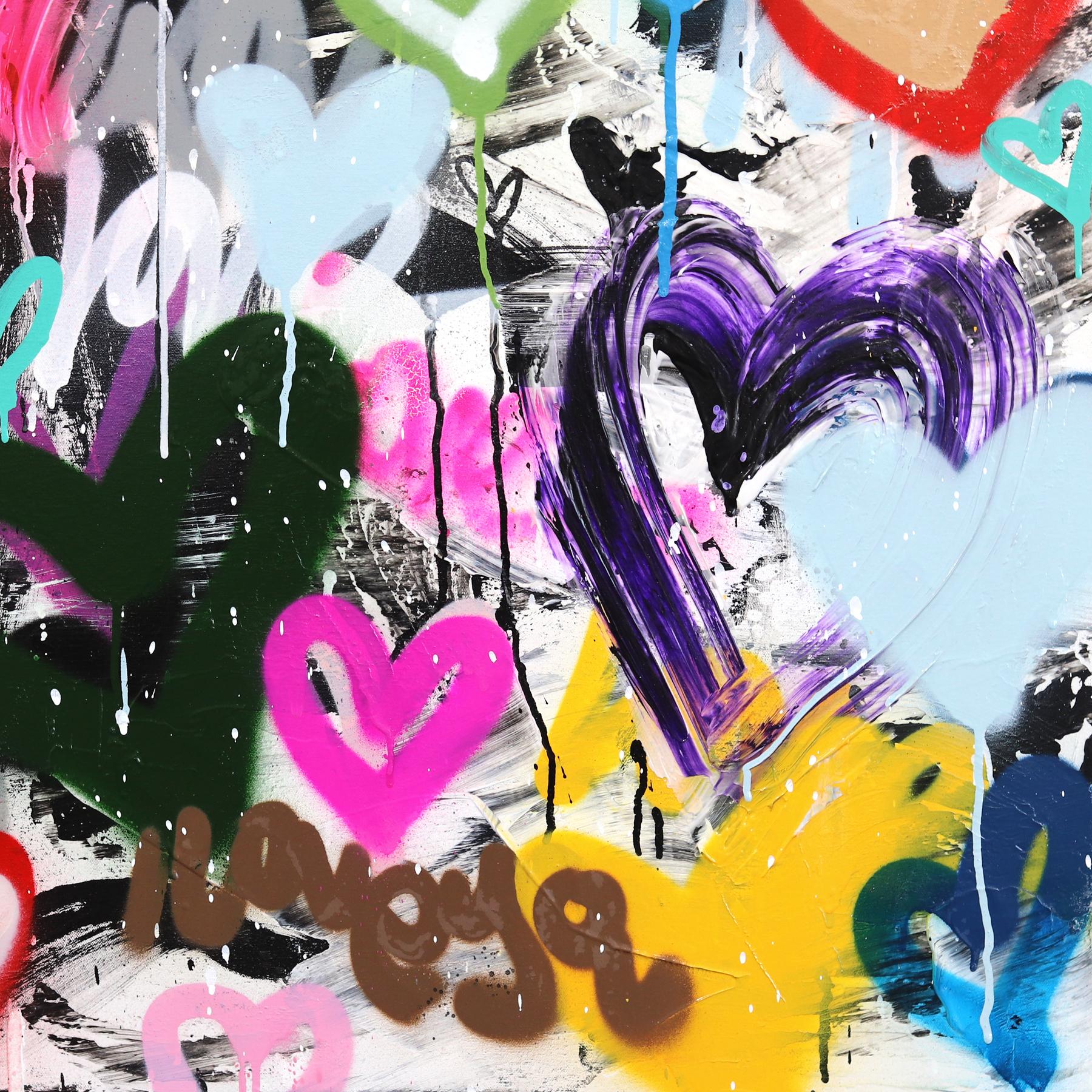 This is Where it Begins - Graffiti urbani pop colorati a tema amoroso in vendita 3