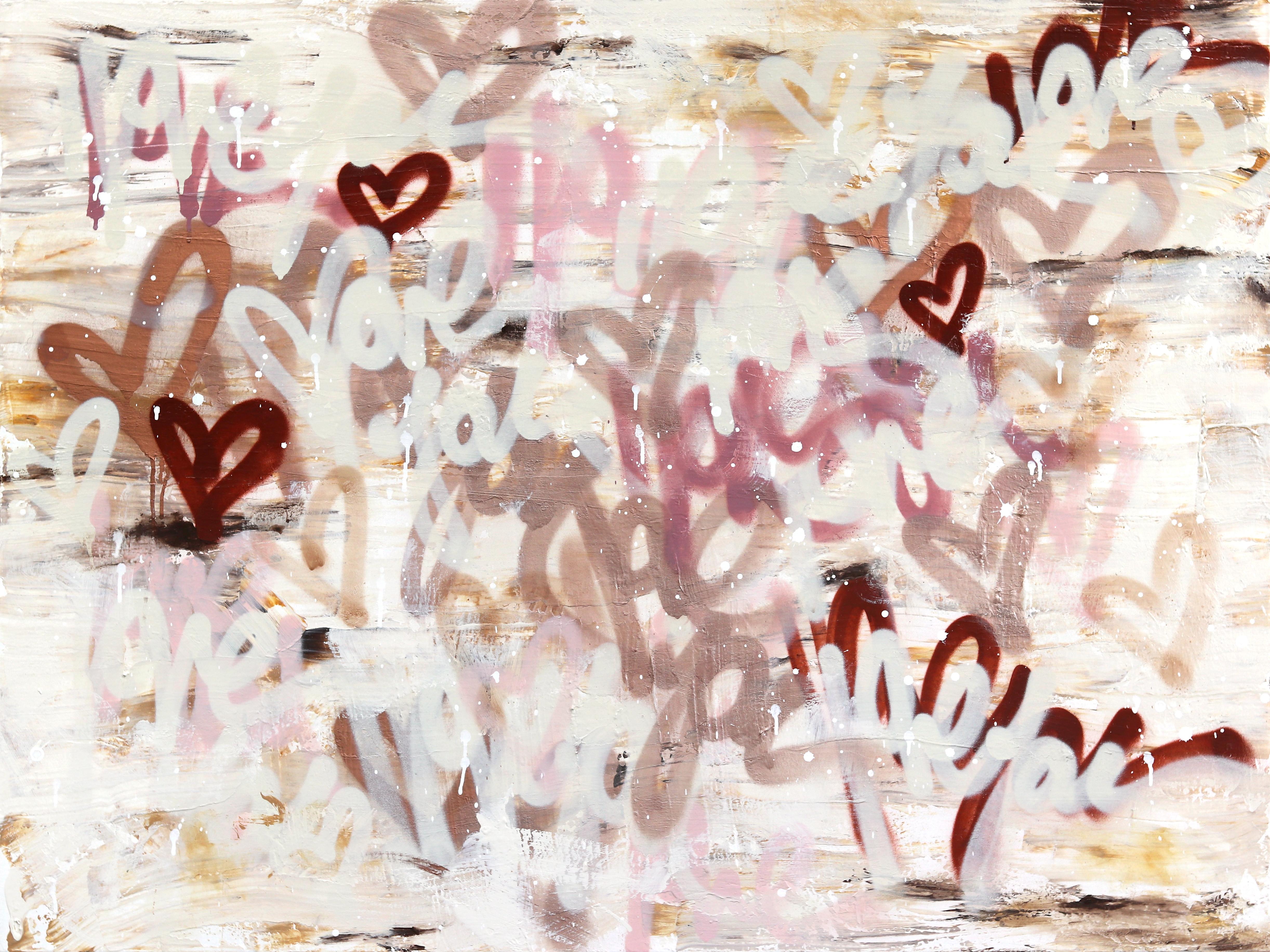 Warm Wonderland - Terracotta Mauve Beige - Opera d'arte astratta originale - Mixed Media Art di Amber Goldhammer