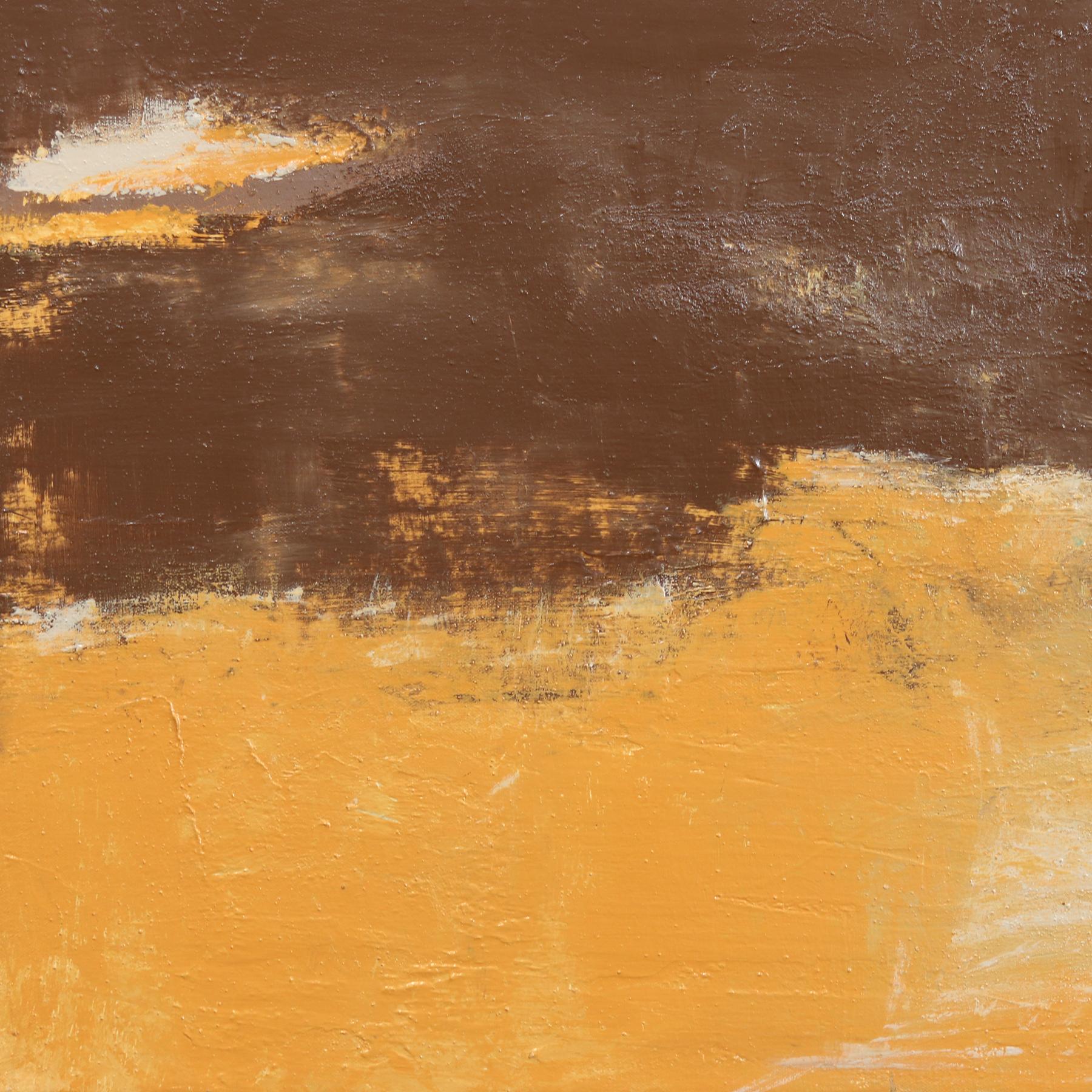 Watching The World Carry On - Abstract Brown Tone Figurative Mixed Media Art For Sale 3