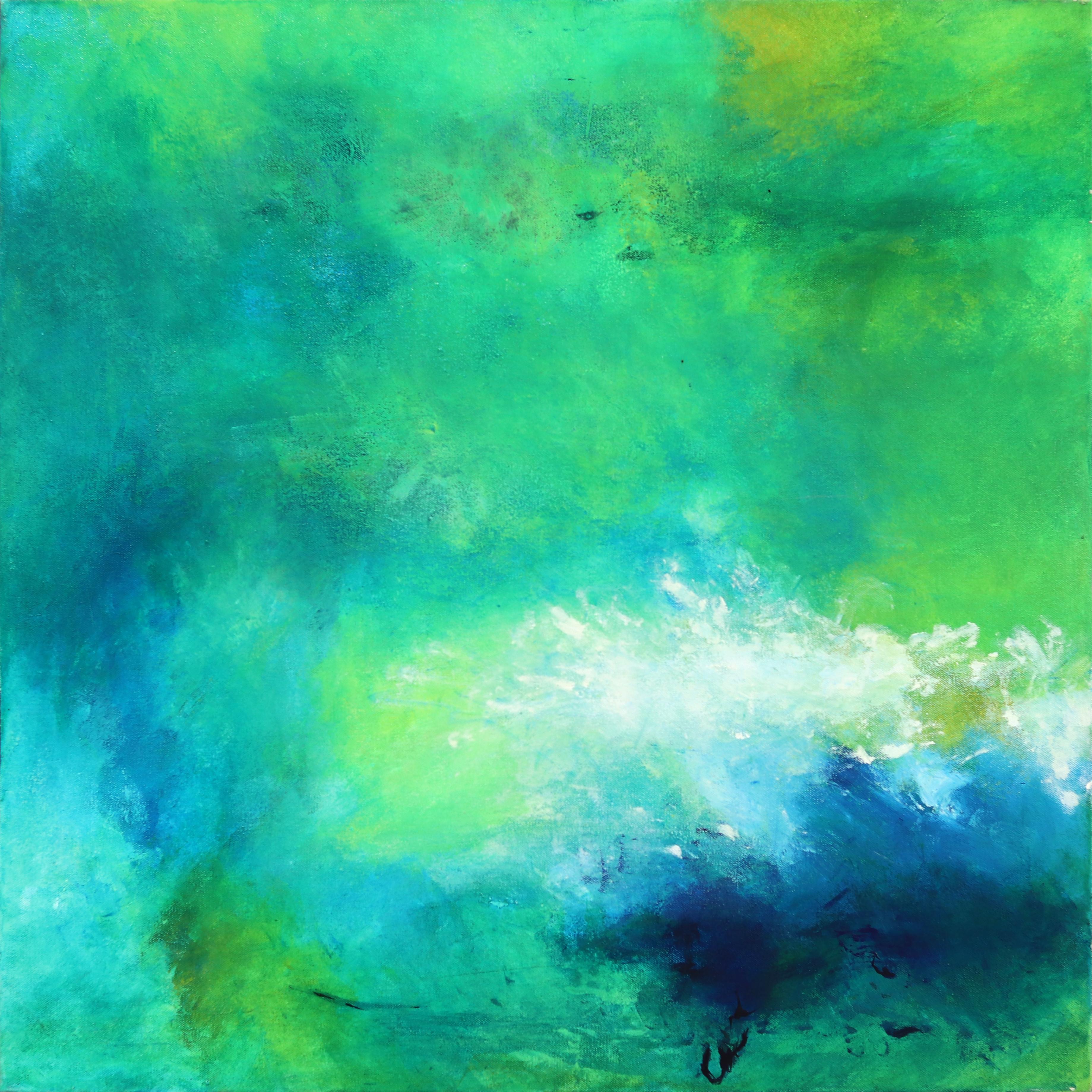 Watergardens - Originale opera d'arte astratta con acqua e verde intenso