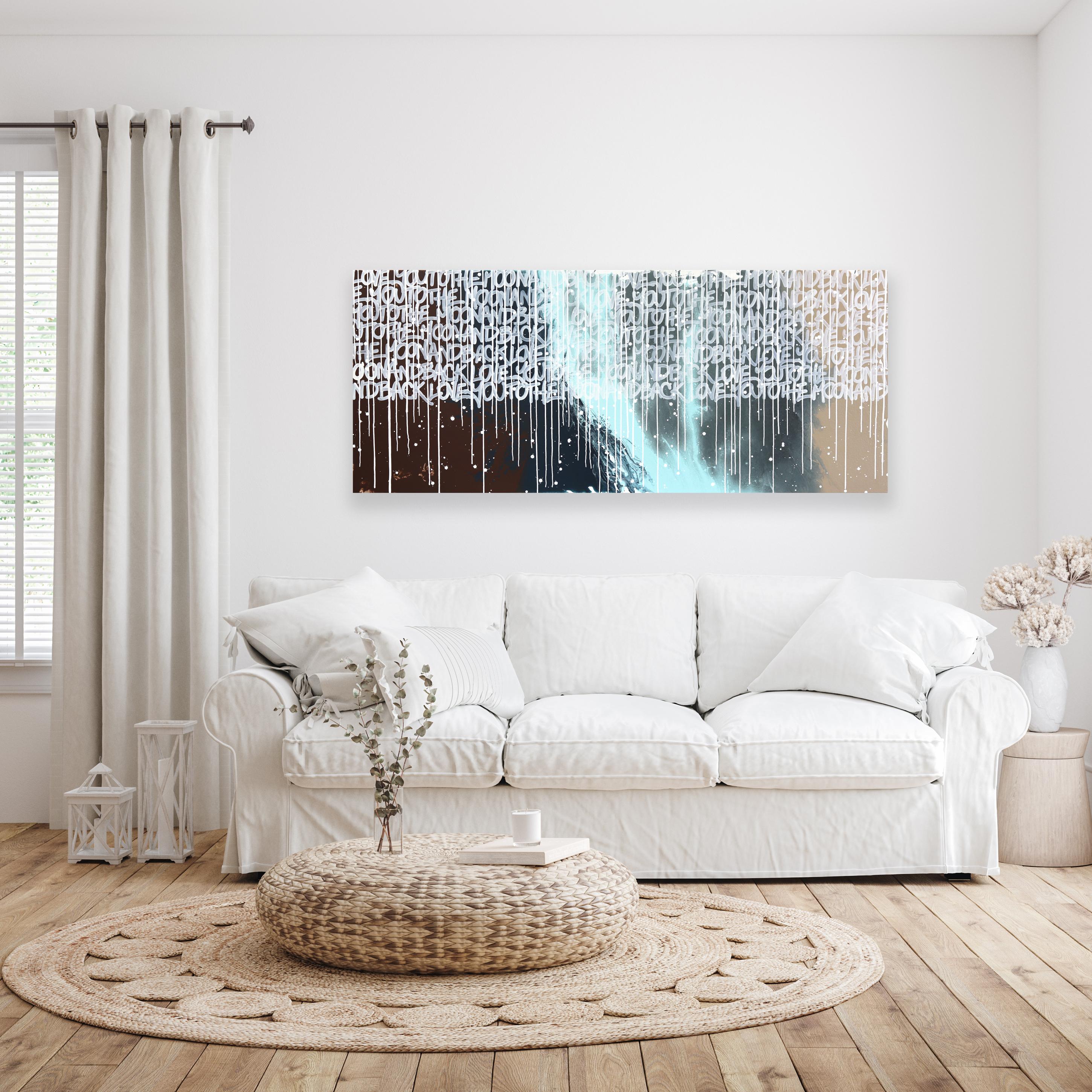 When Lightning Strikes - Abstract Large Graffiti Mixed Media Artwork on Canvas - Painting de Amber Goldhammer