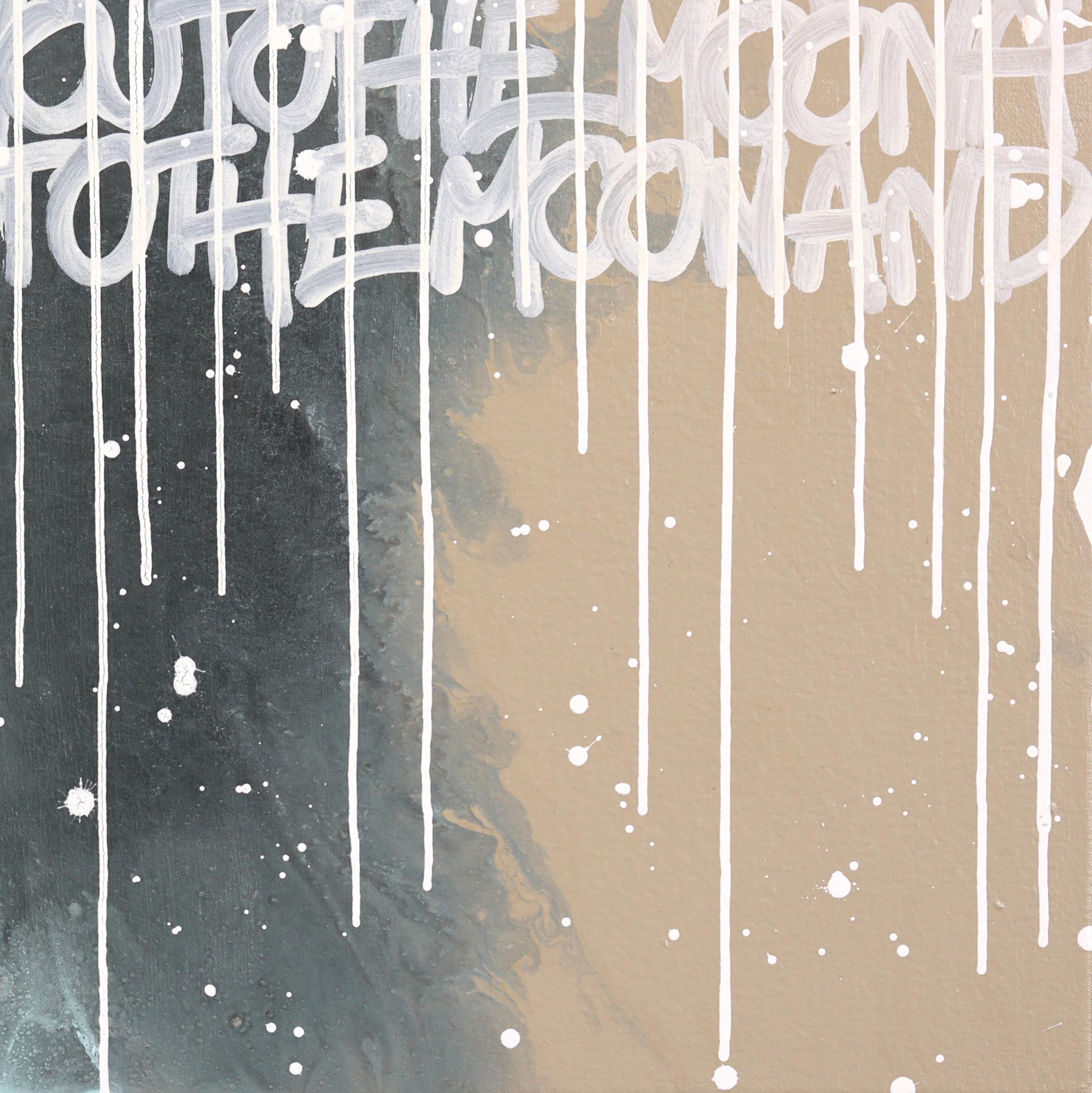 When Lightning Strikes - Abstract Large Graffiti Mixed Media Artwork on Canvas - Painting Contemporáneo de Amber Goldhammer