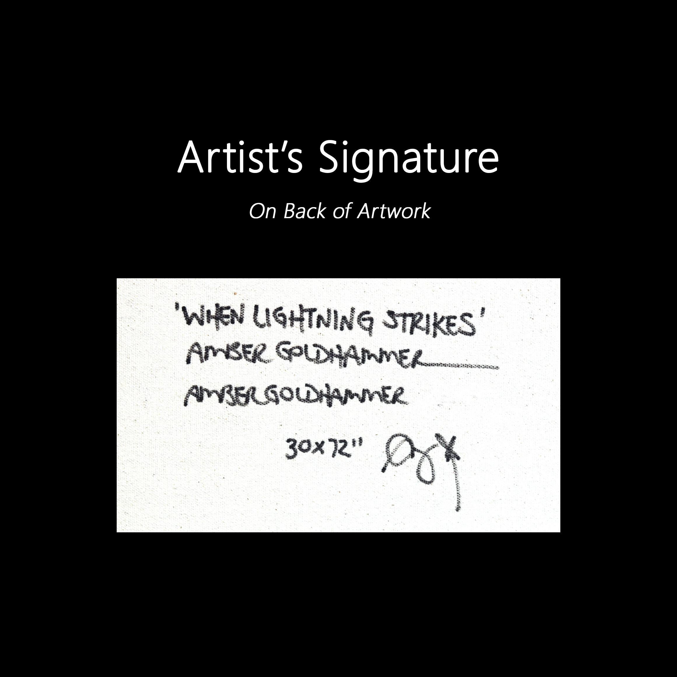 When Lightning Strikes - Abstract Large Graffiti Mixed Media Artwork on Canvas en venta 4