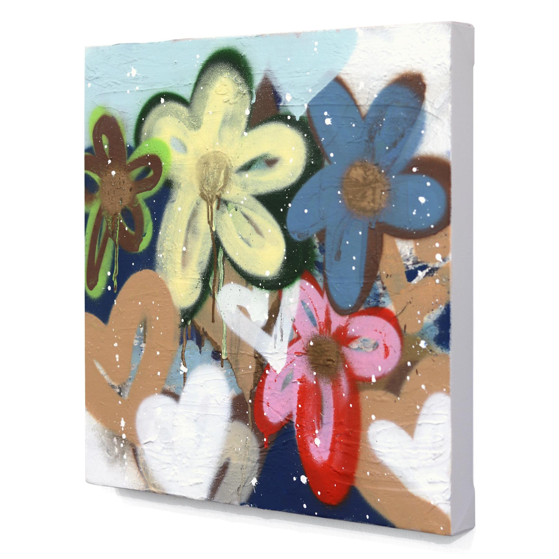 Willow - Original Obra de Arte Pop Graffiti Abstracto Floral Radiante y Corazón en venta 1