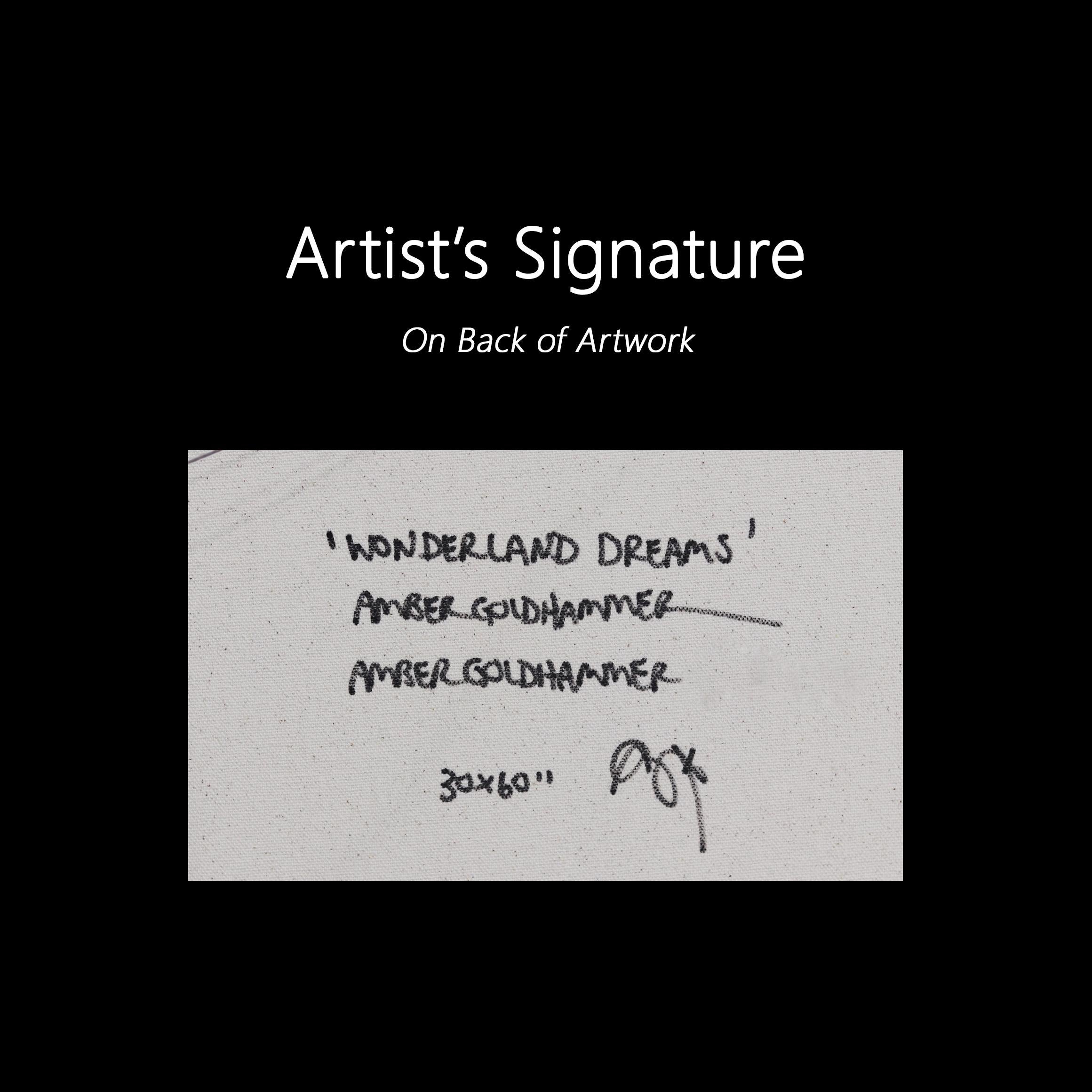 Wonderland Dreams - Grande œuvre d'art mixte graffiti 
