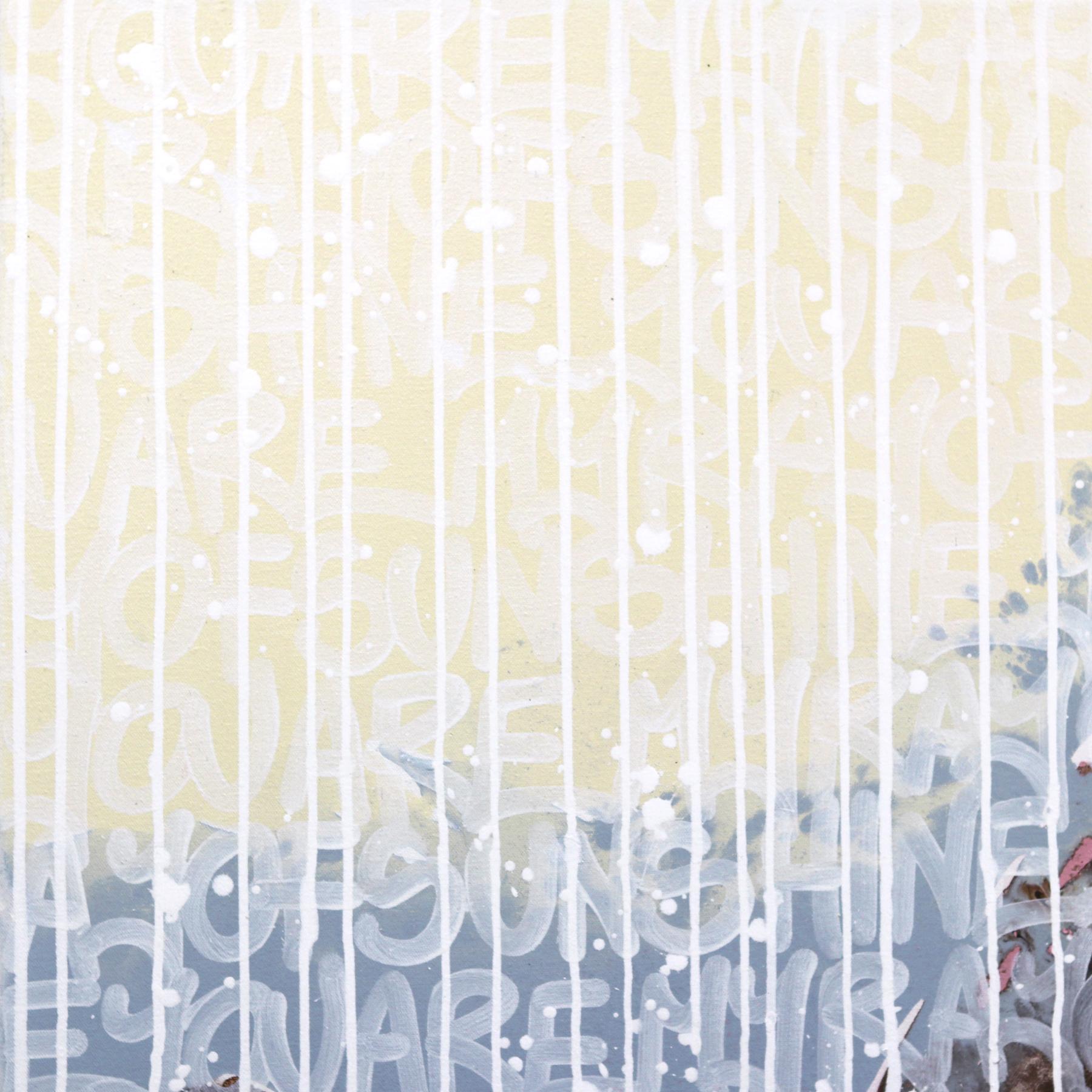 Tu sei il mio raggio di sole - Pittura astratta originale di paesaggio Street Art - Painting Contemporaneo di Amber Goldhammer
