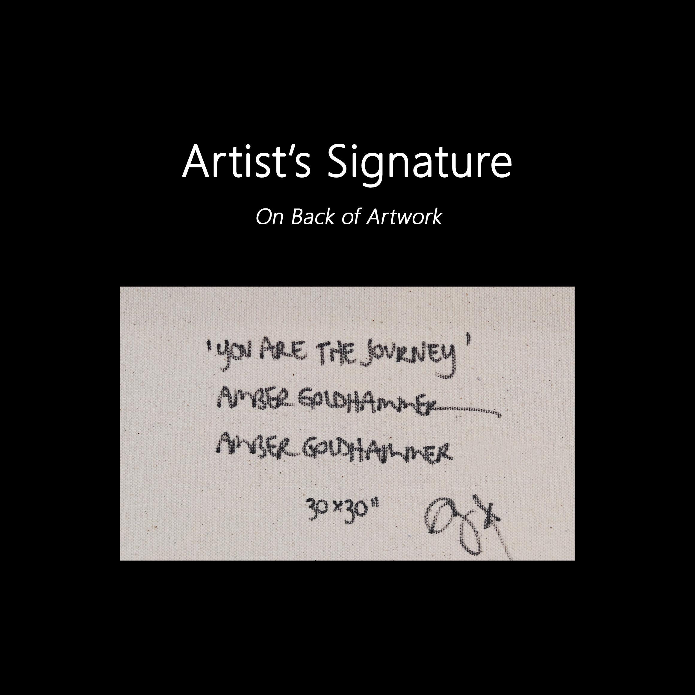 You Are The Journey - Abstrait Graffiti Pop Artwork bleu, blanc, jaune texturé en vente 4
