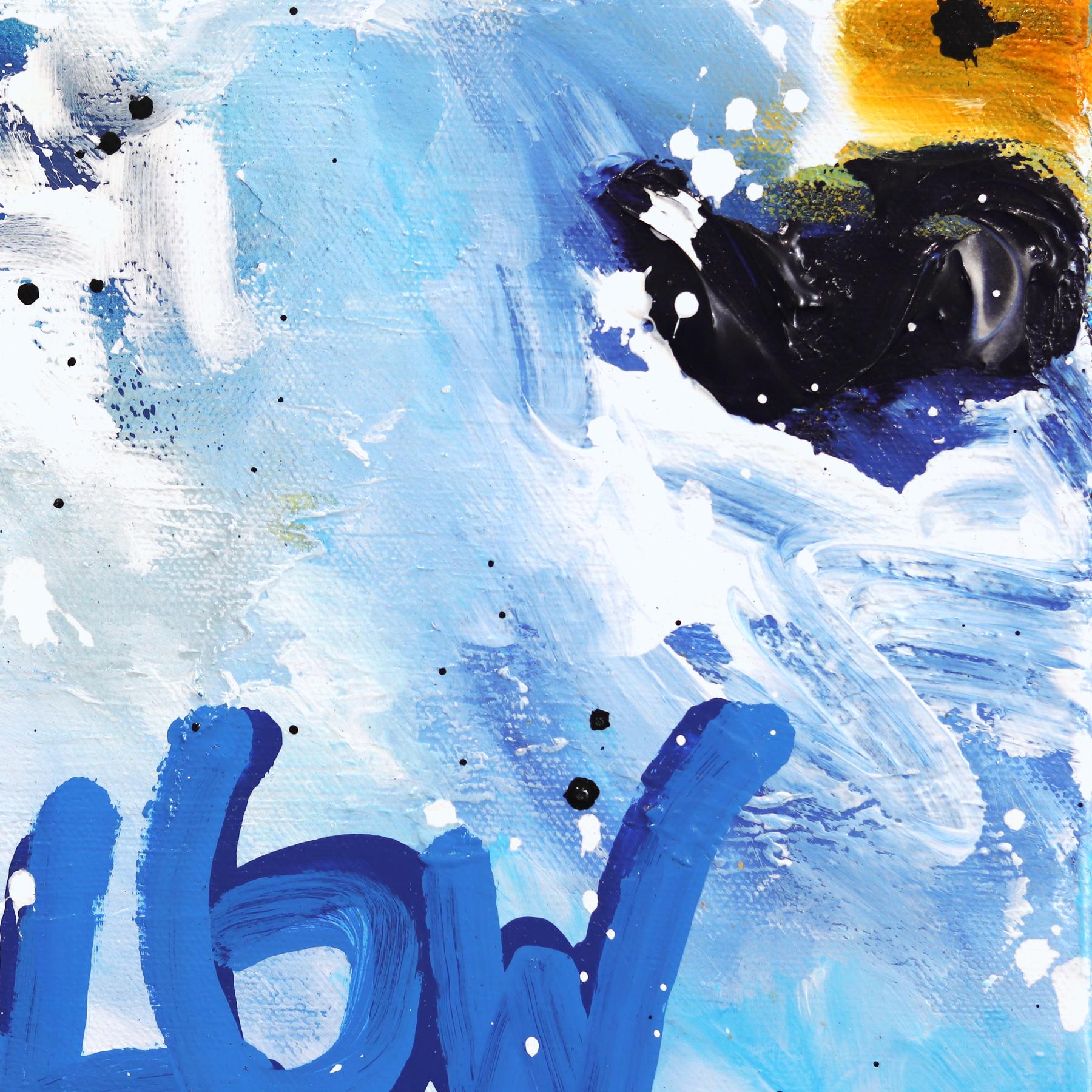 You Know Where Love Leads -'Follow Love' Graffiti Mixed Media Painting on Canvas For Sale 2