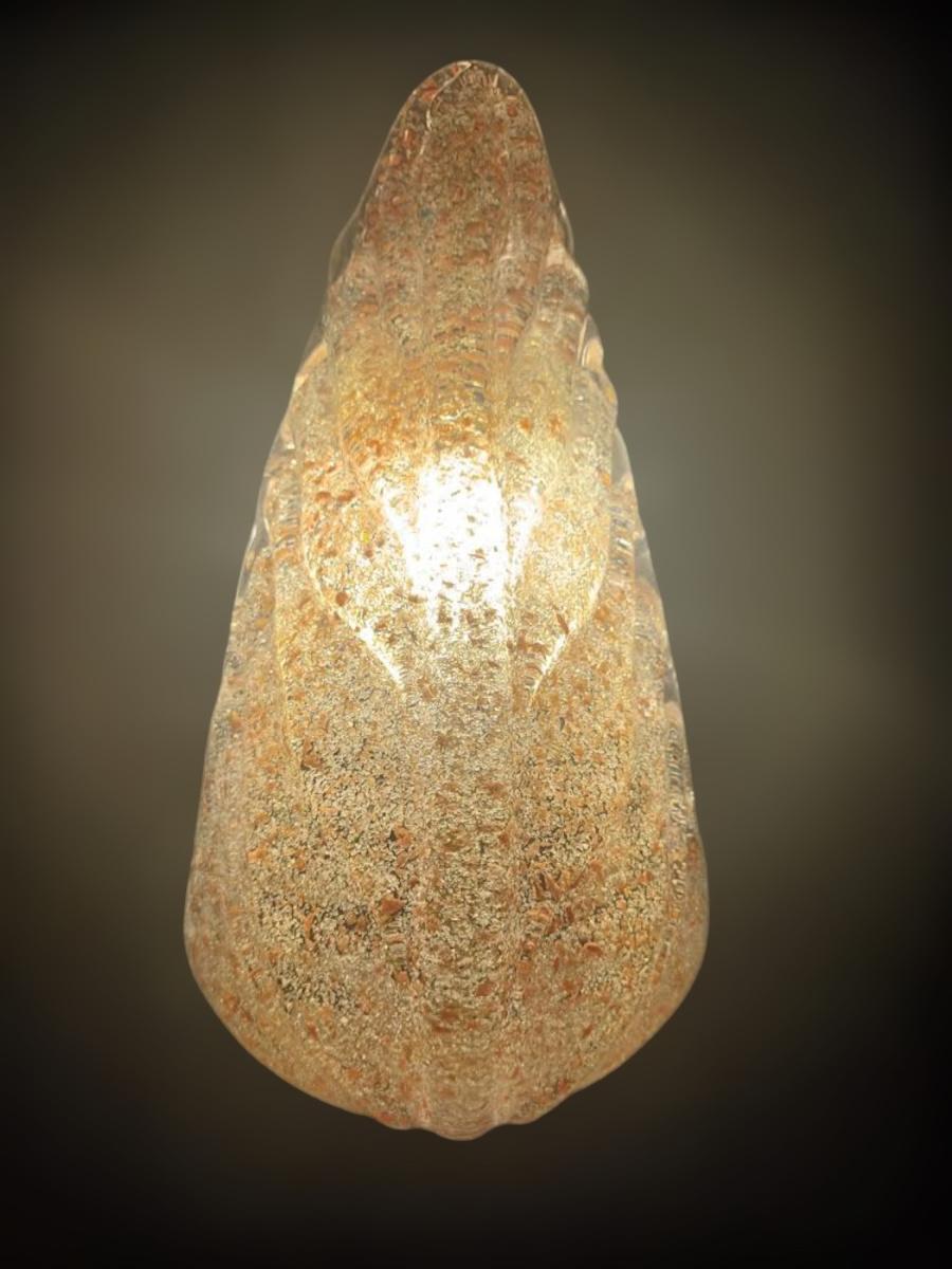 Italian Amber Graniglia Leaf Sconces, 3 Available