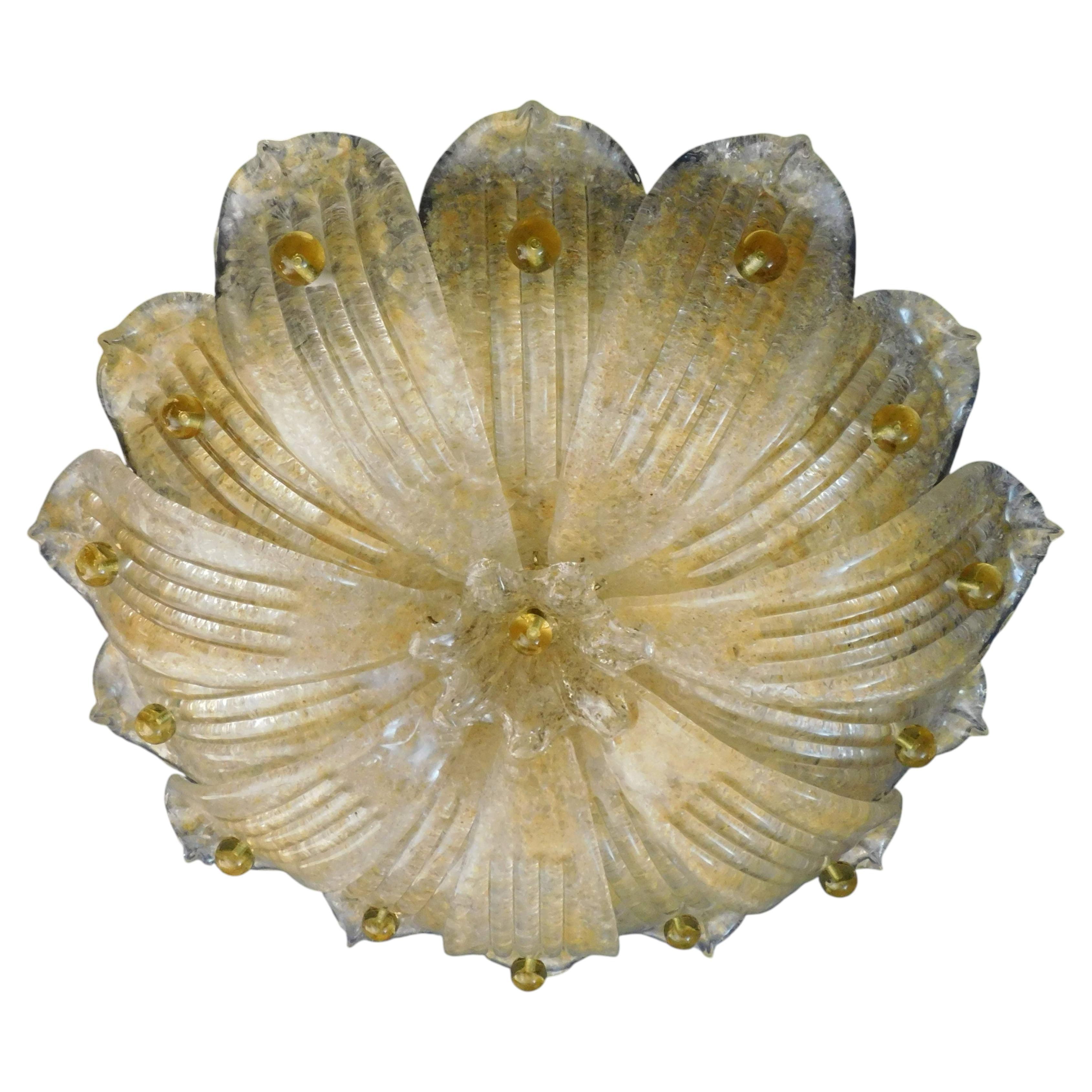 Amber Graniglia Murano Flush Mount For Sale