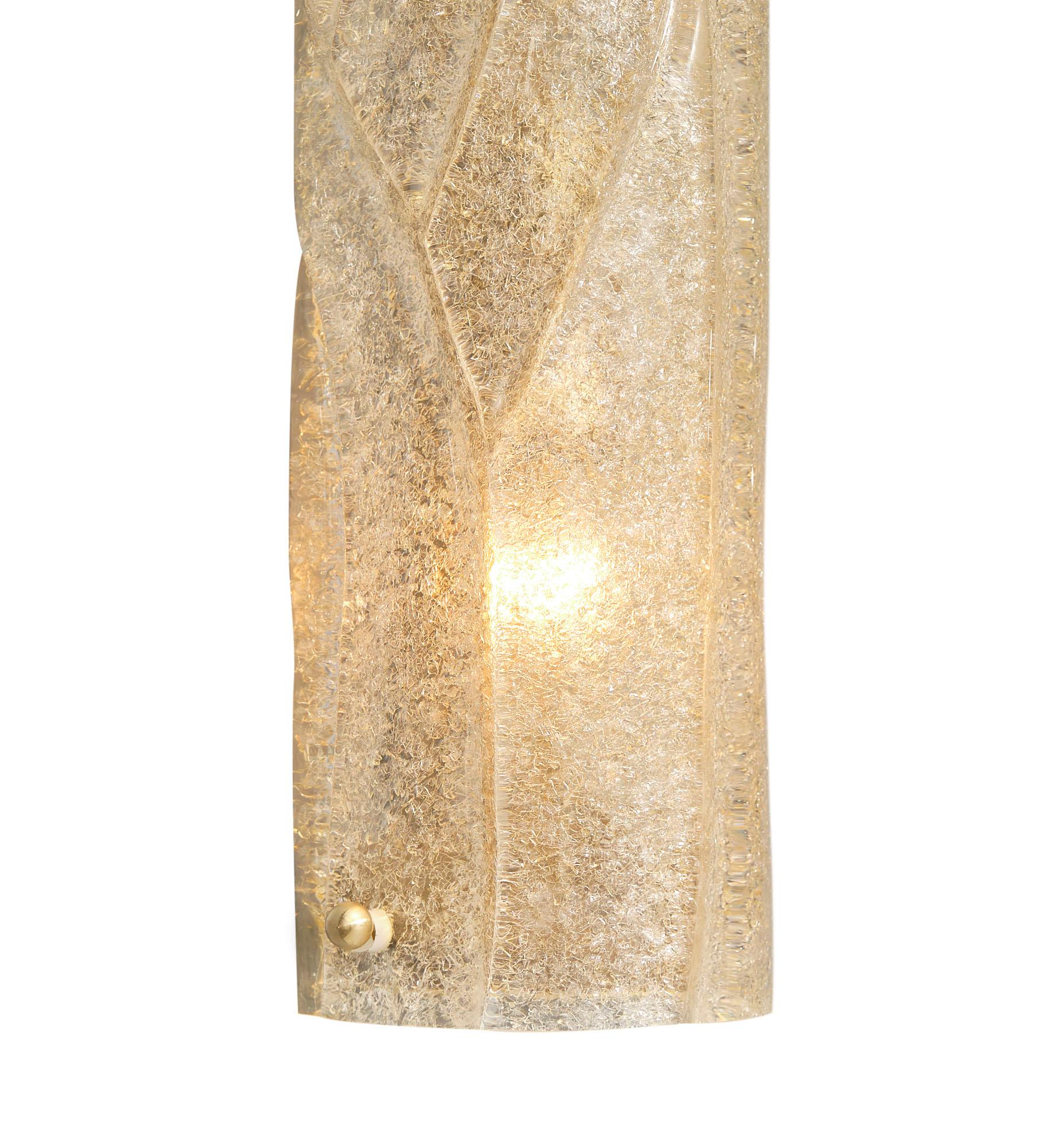Mid-Century Modern Amber “Graniglia” Murano Glass Sconces For Sale