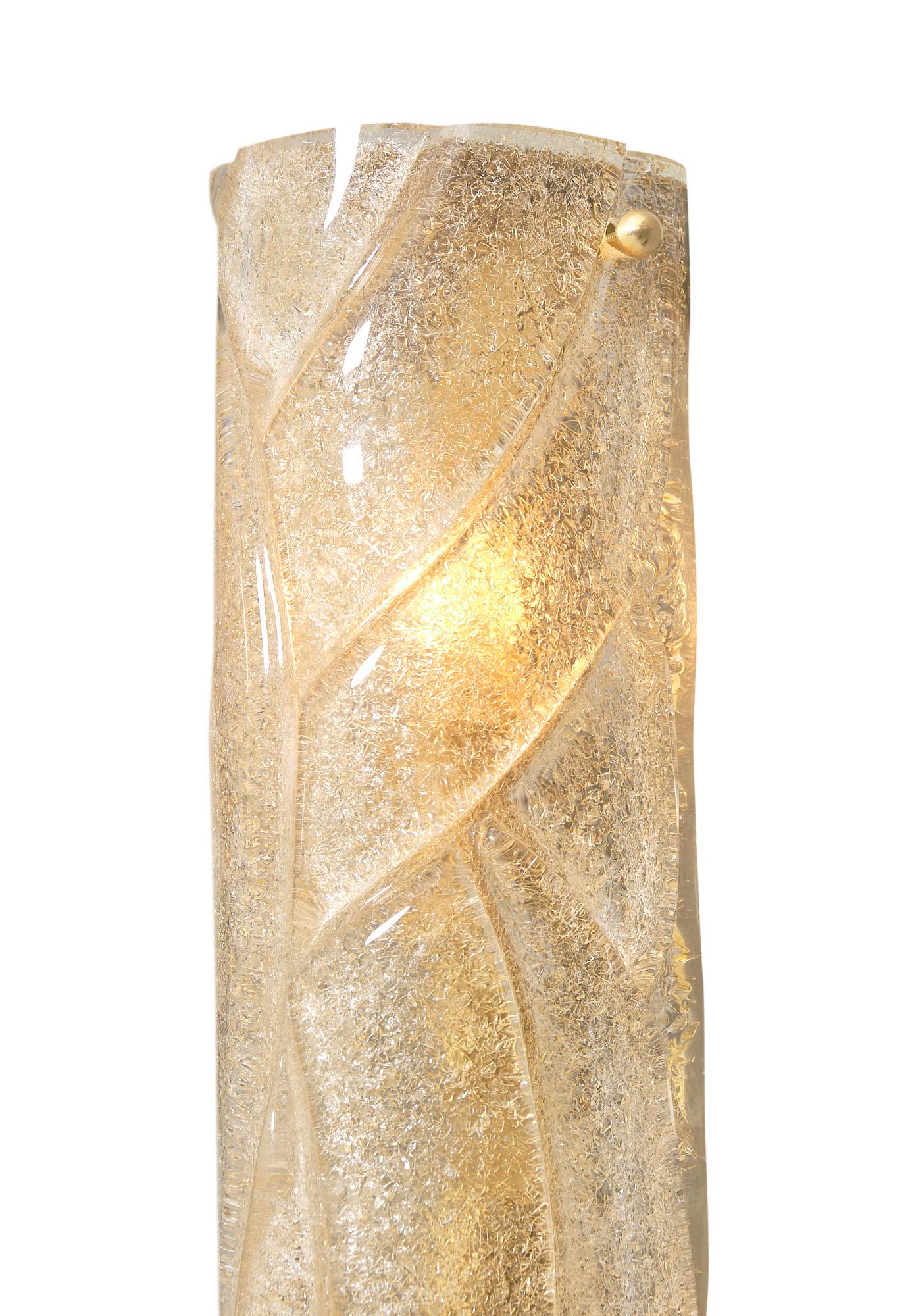 XXIe siècle et contemporain Appliques en verre de Murano ambré Graniglia en vente