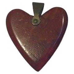 Used Amber Heart Shaped Pendant