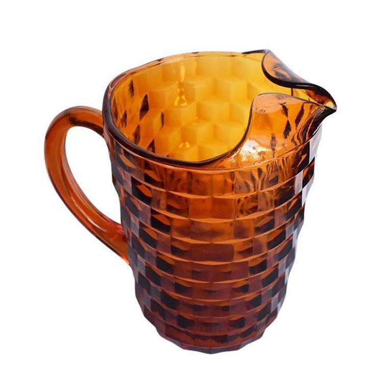 vintage brown glass pitcher