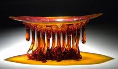 "Amber" Jellifish, Murano Glass, Handmade in Italy, Contemporary Design 2020