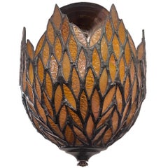 Amber Leaded Glass Light Fixture