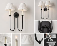 Amber Lewis Ingela Double Sconce by Visual Comfort with Shades