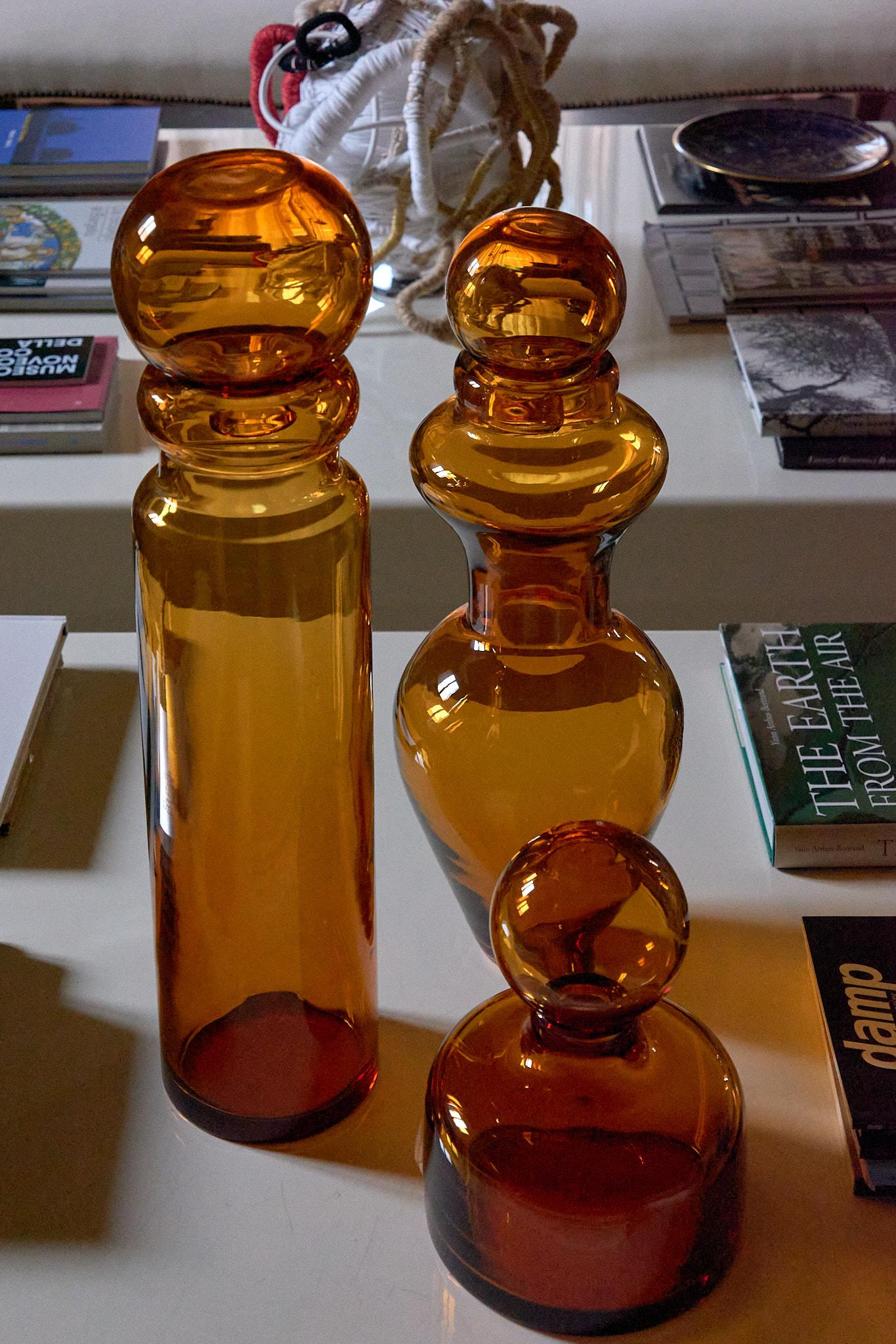 Post-Modern Amber Marsala Cap and Vase by Studio Bojola For Sale