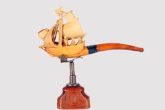 Pipe en écume d'ambre, représentant un voilier. Vienne, Autriche 1890.