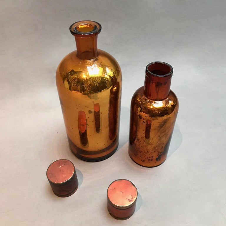 Amber Mercury Glass Apothecary Jars at 1stDibs