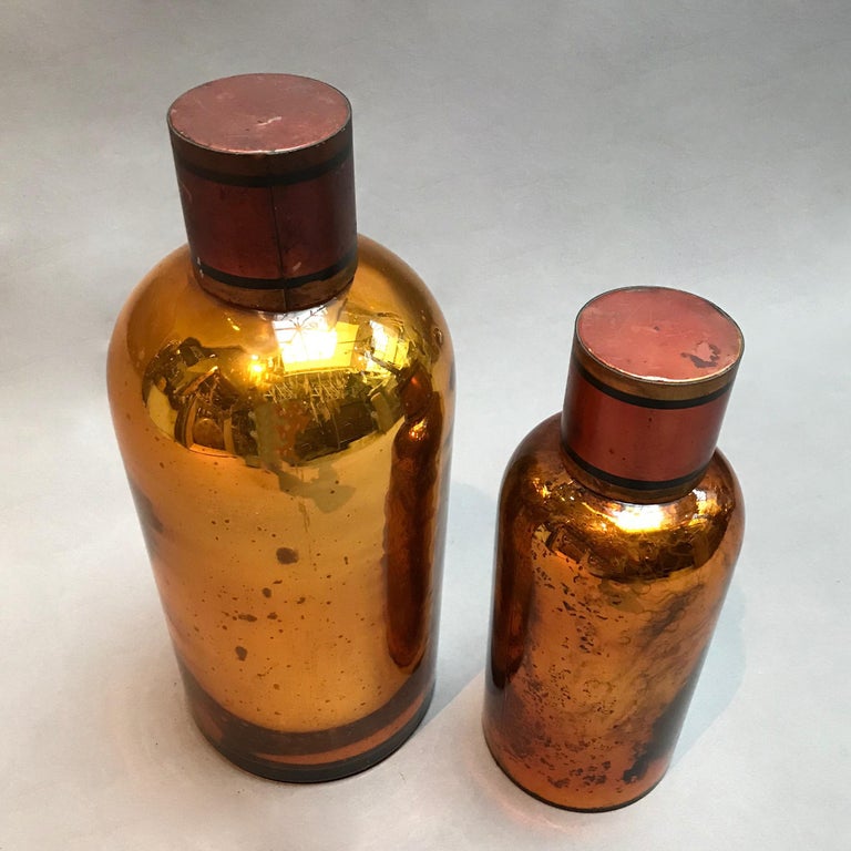 Amber Mercury Glass Apothecary Jars at 1stDibs