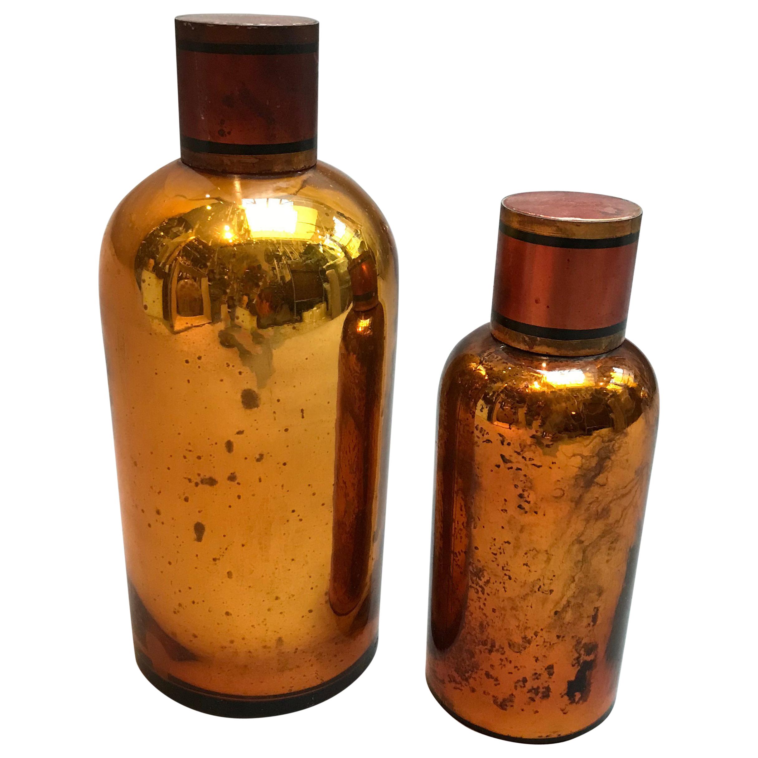 Amber Mercury Glass Apothecary Jars