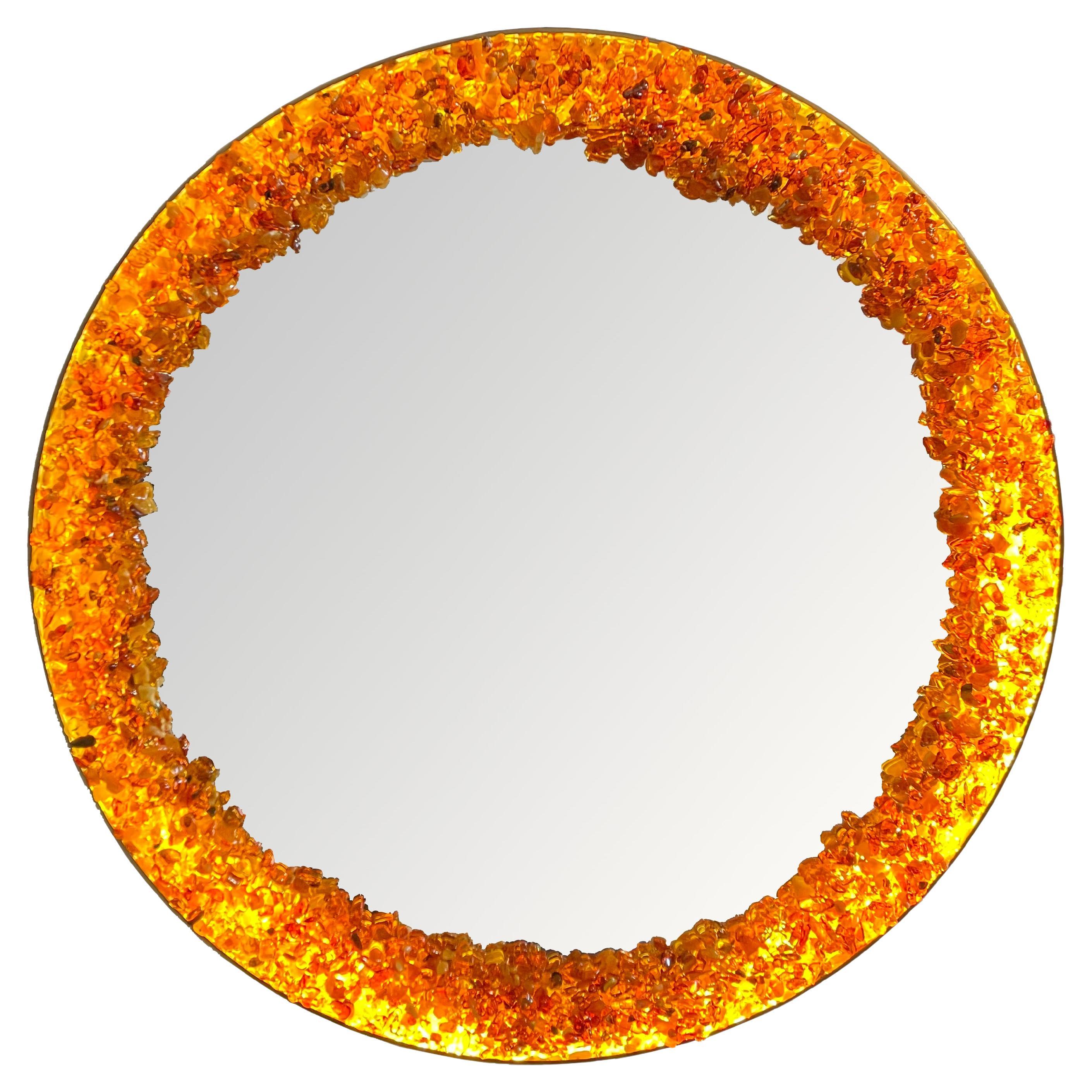 Amber mirror For Sale