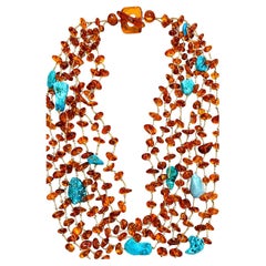 Amber Multi Strand Necklace