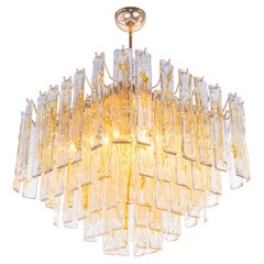 Amber Murano 24" Lava Chandelier Glass & Brass by La Murrina, Italy 1970s