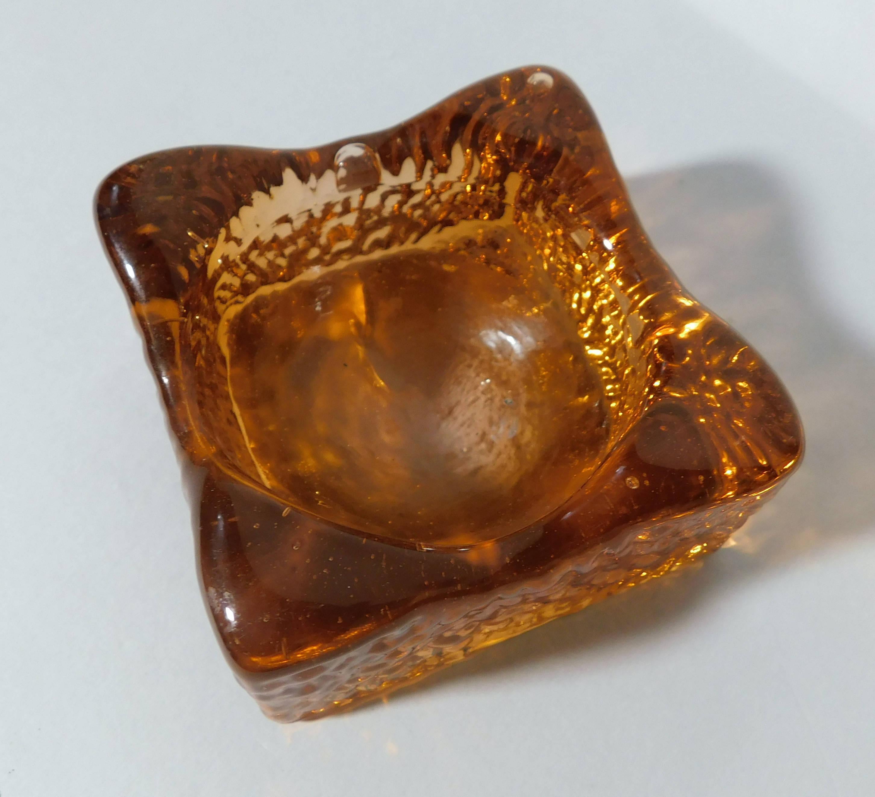 Amber Murano Ashtray or Bowl (Moderne der Mitte des Jahrhunderts) im Angebot