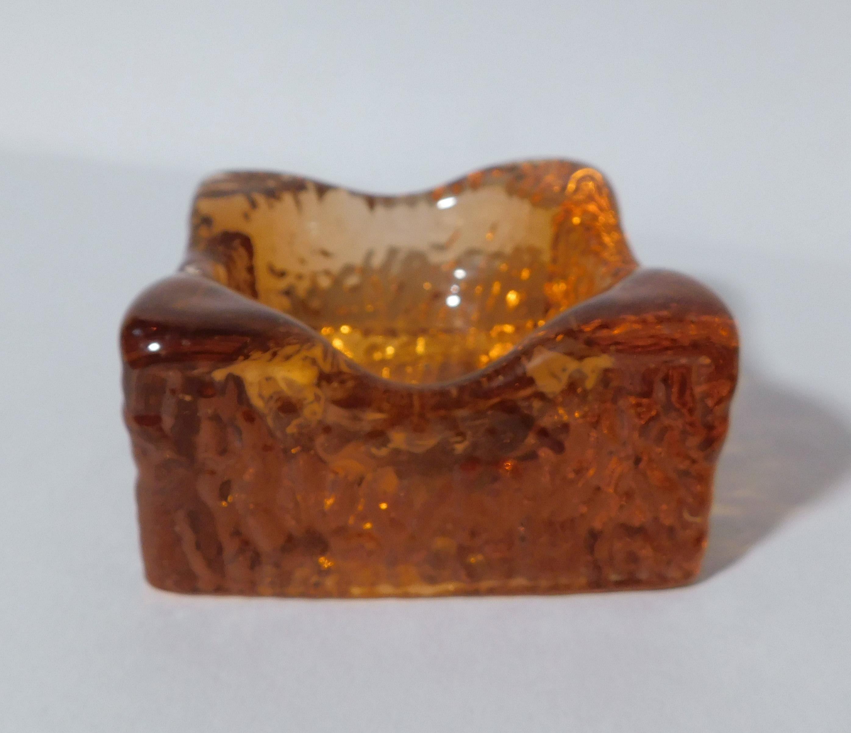 Amber Murano Ashtray or Bowl im Zustand „Gut“ im Angebot in Los Angeles, CA