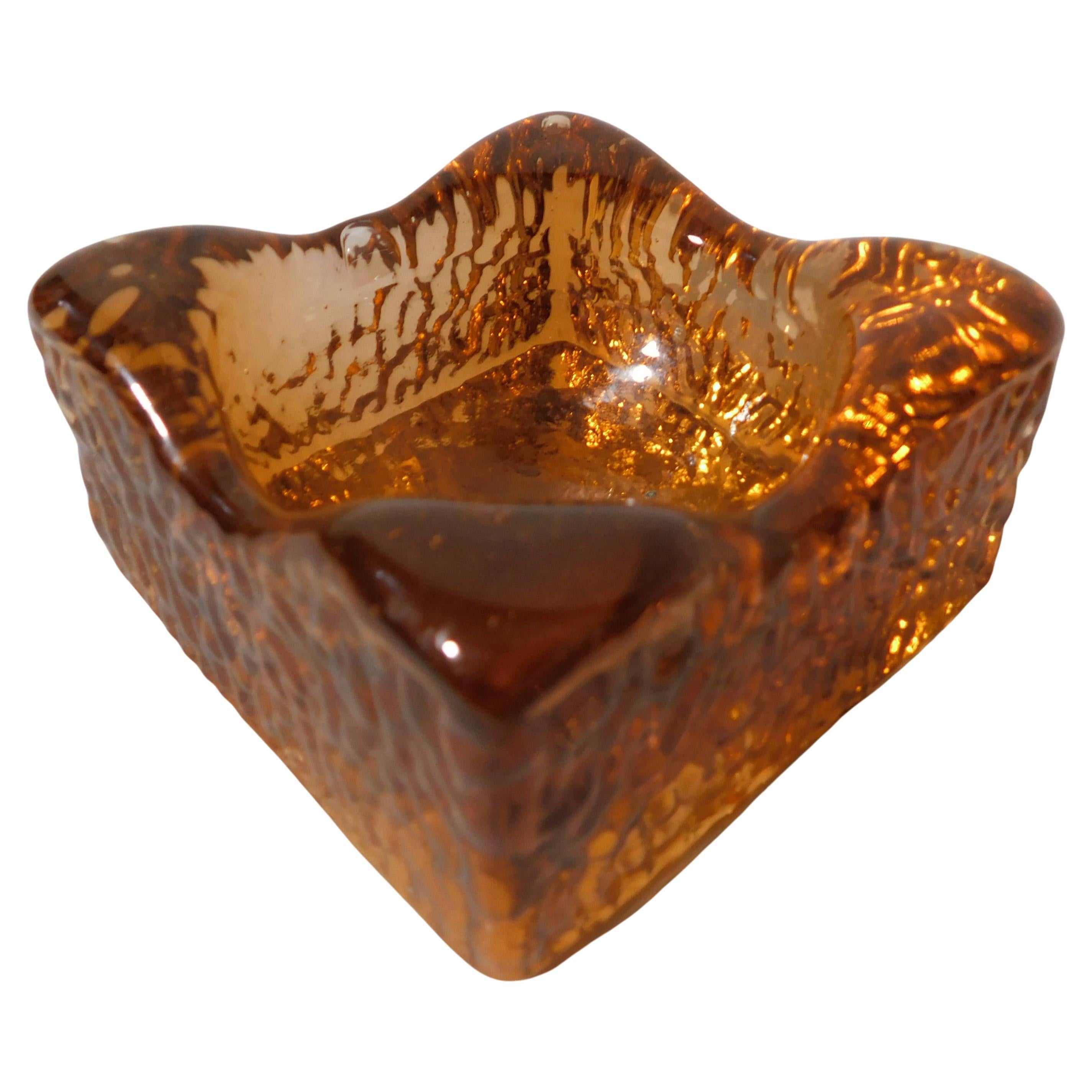 Amber Murano Ashtray or Bowl im Angebot