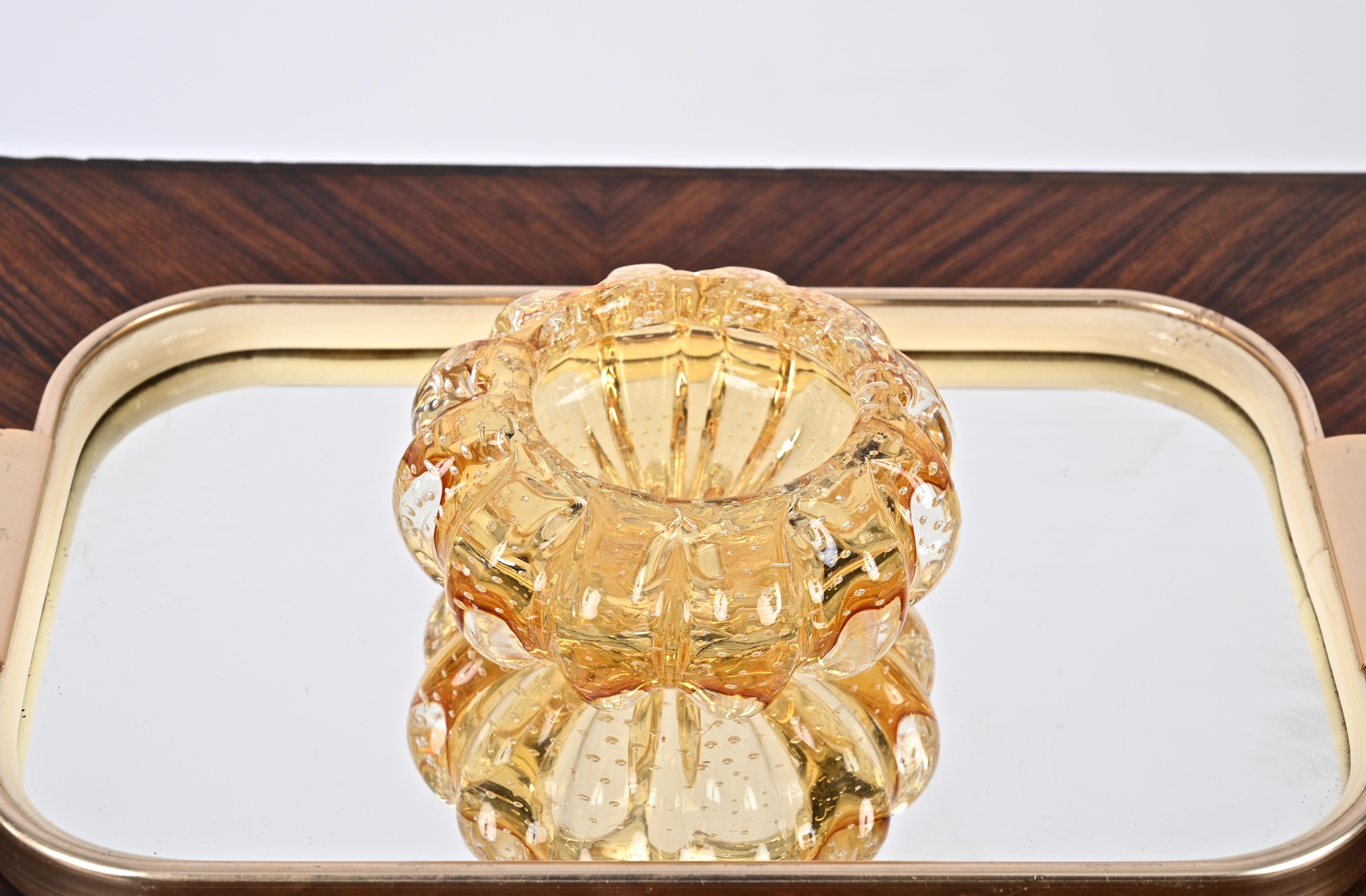 Bol ou cendrier Bullicante en verre de Murano ambré, Italie, Barovier 1960 en vente 2