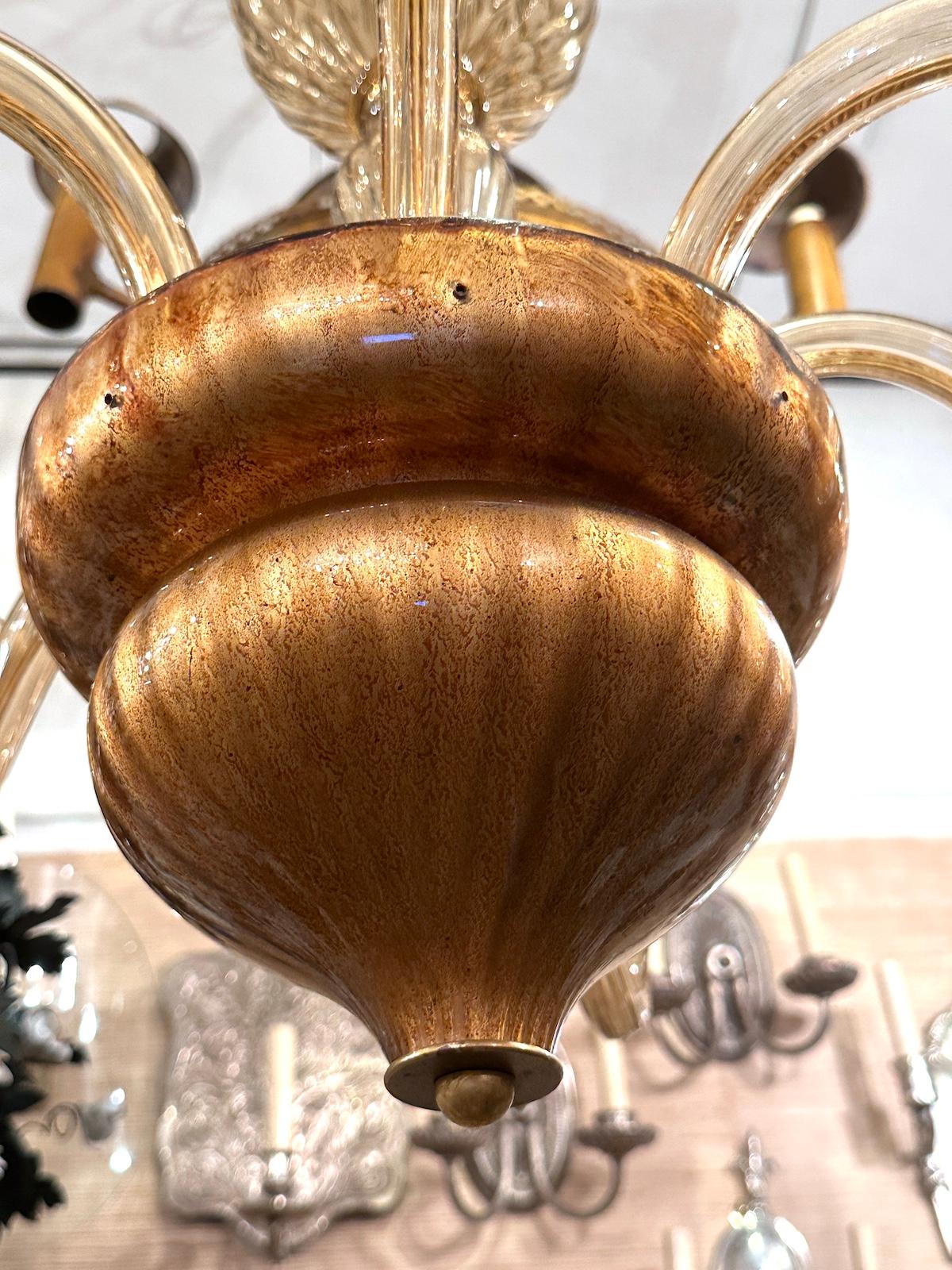 Lampadario in ambra di Murano In condizioni buone in vendita a New York, NY