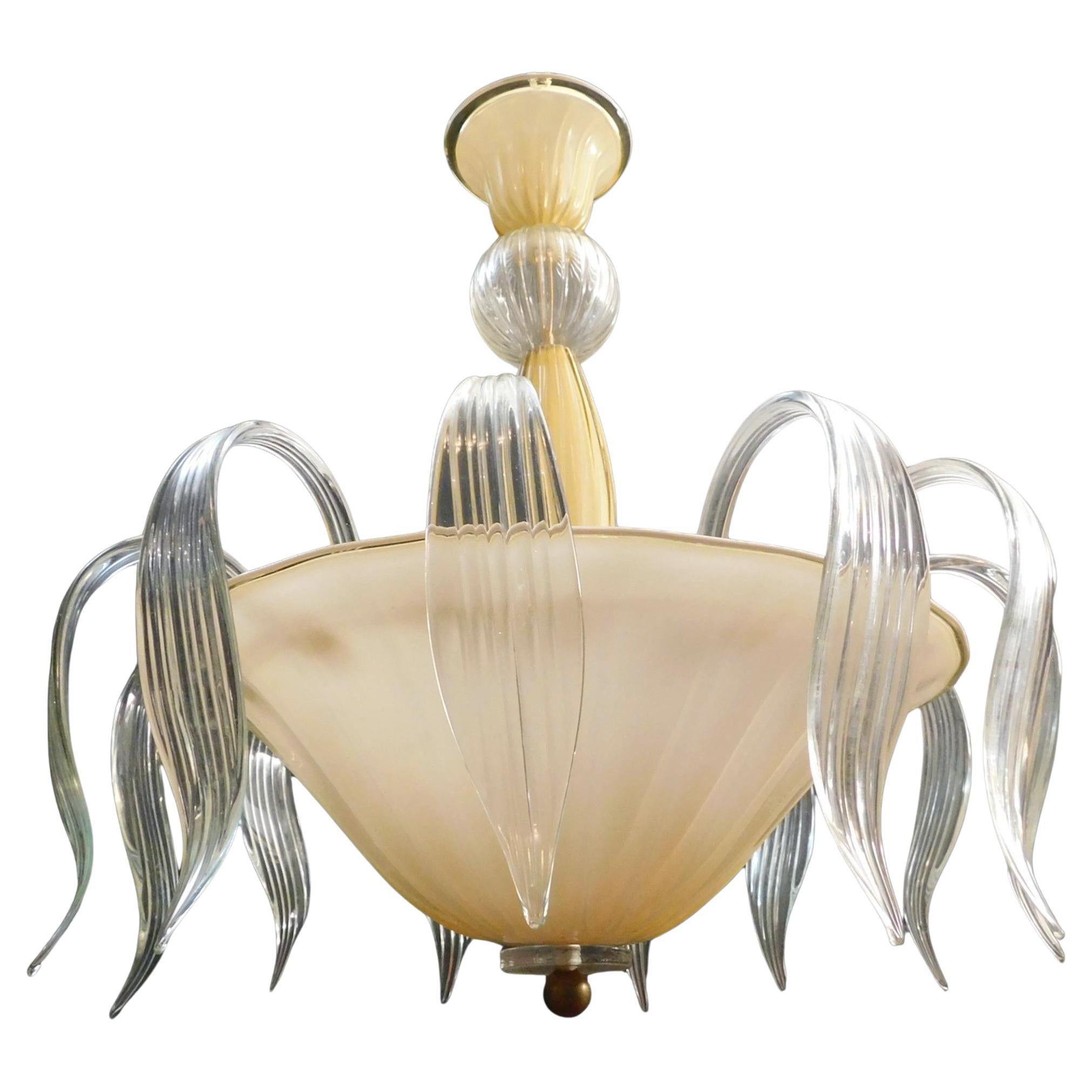 Lampadario in ambra di Murano in vendita