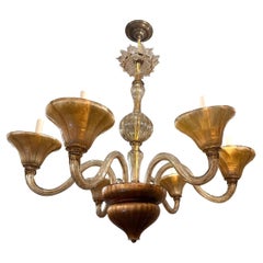 Lustre en ambre de Murano